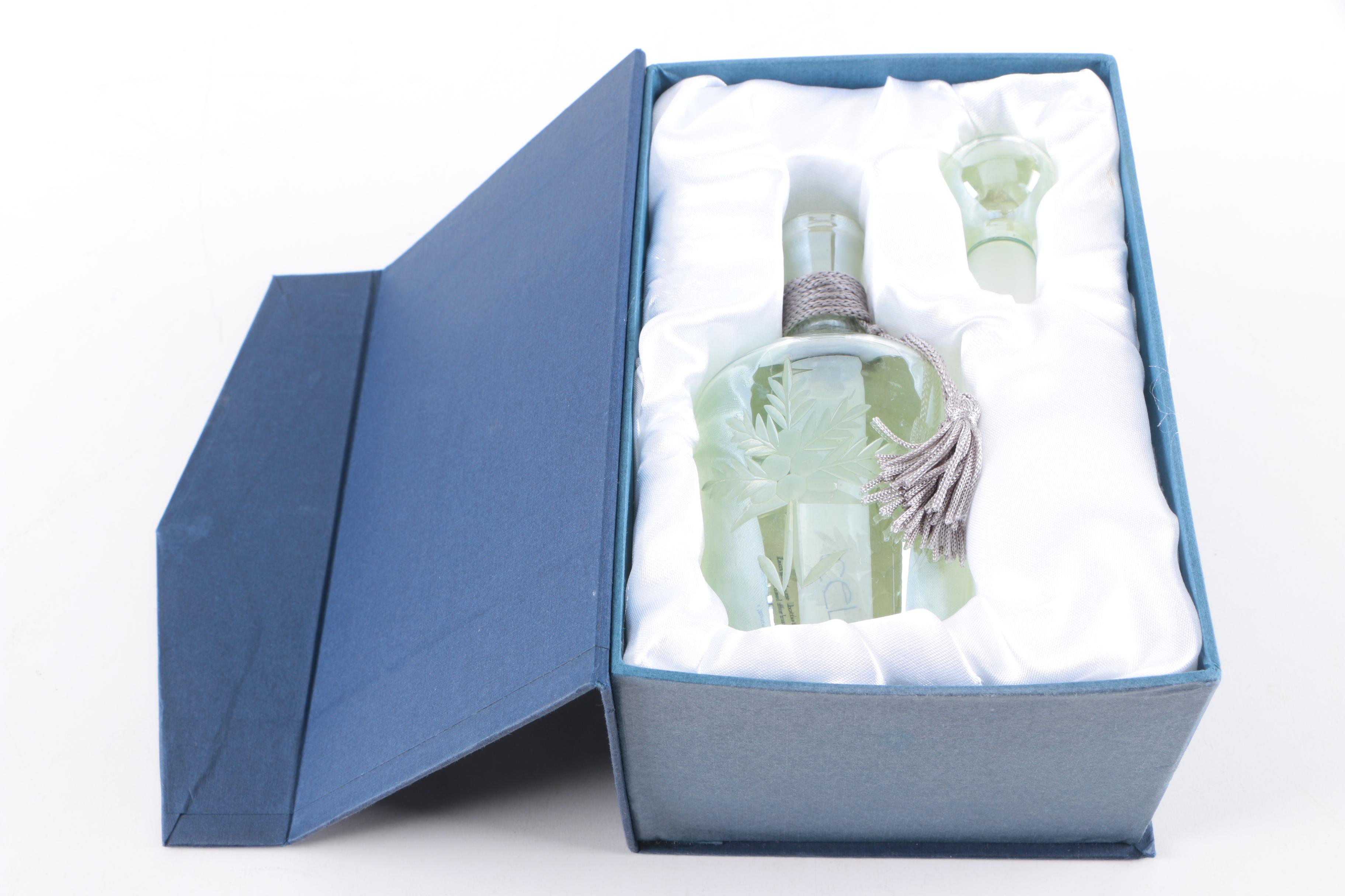 Cellini Etched Glass Perfume Bottle