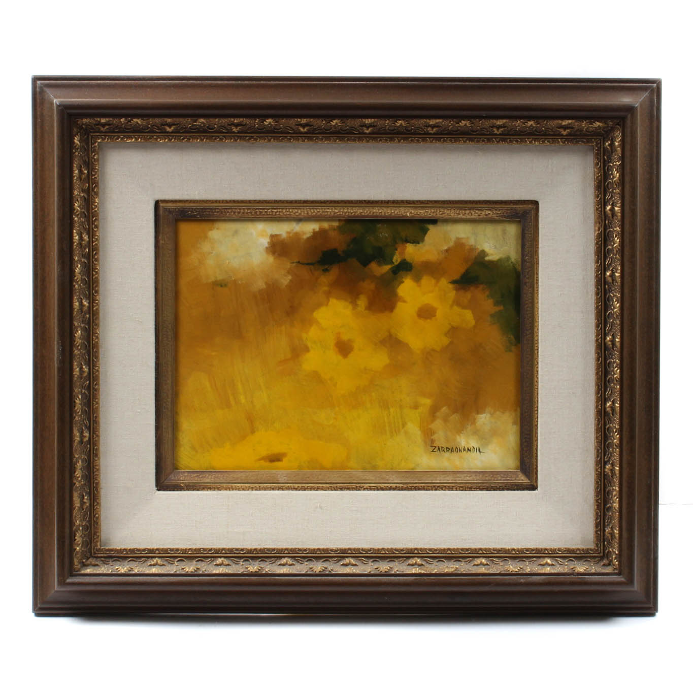 Thomas Zarraonandia Floral Oil Painting on Board