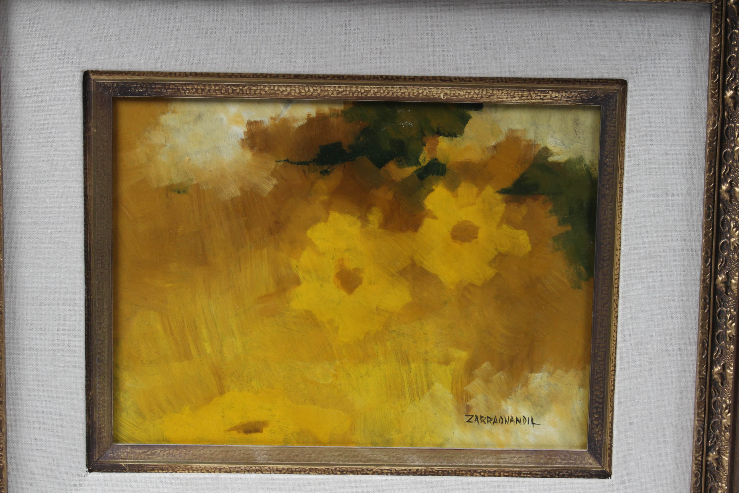 Thomas Zarraonandia Floral Oil Painting on Board