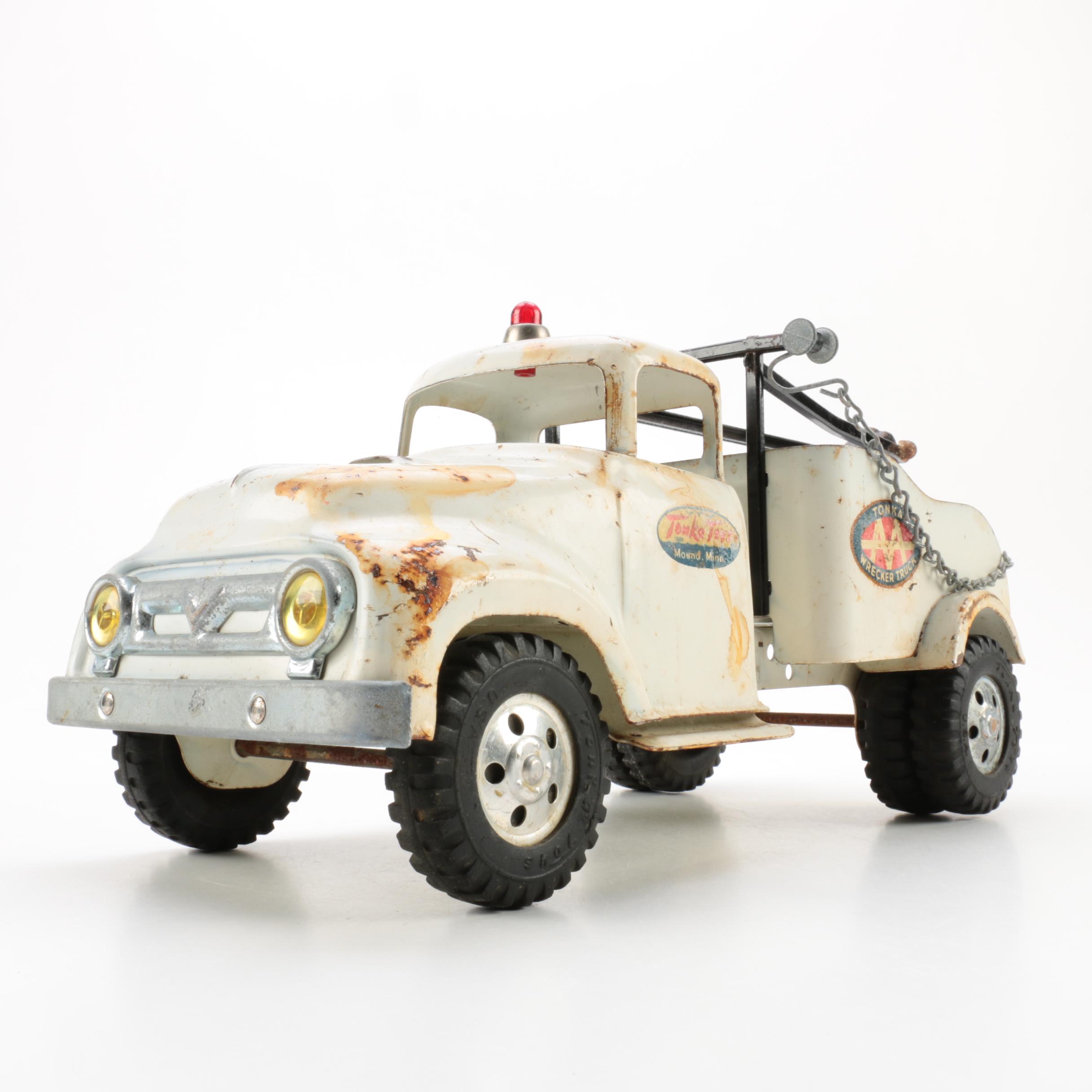 Vintage Tonka Pressed Steel AA Wrecker Tow Truck, C. 1958-1961
