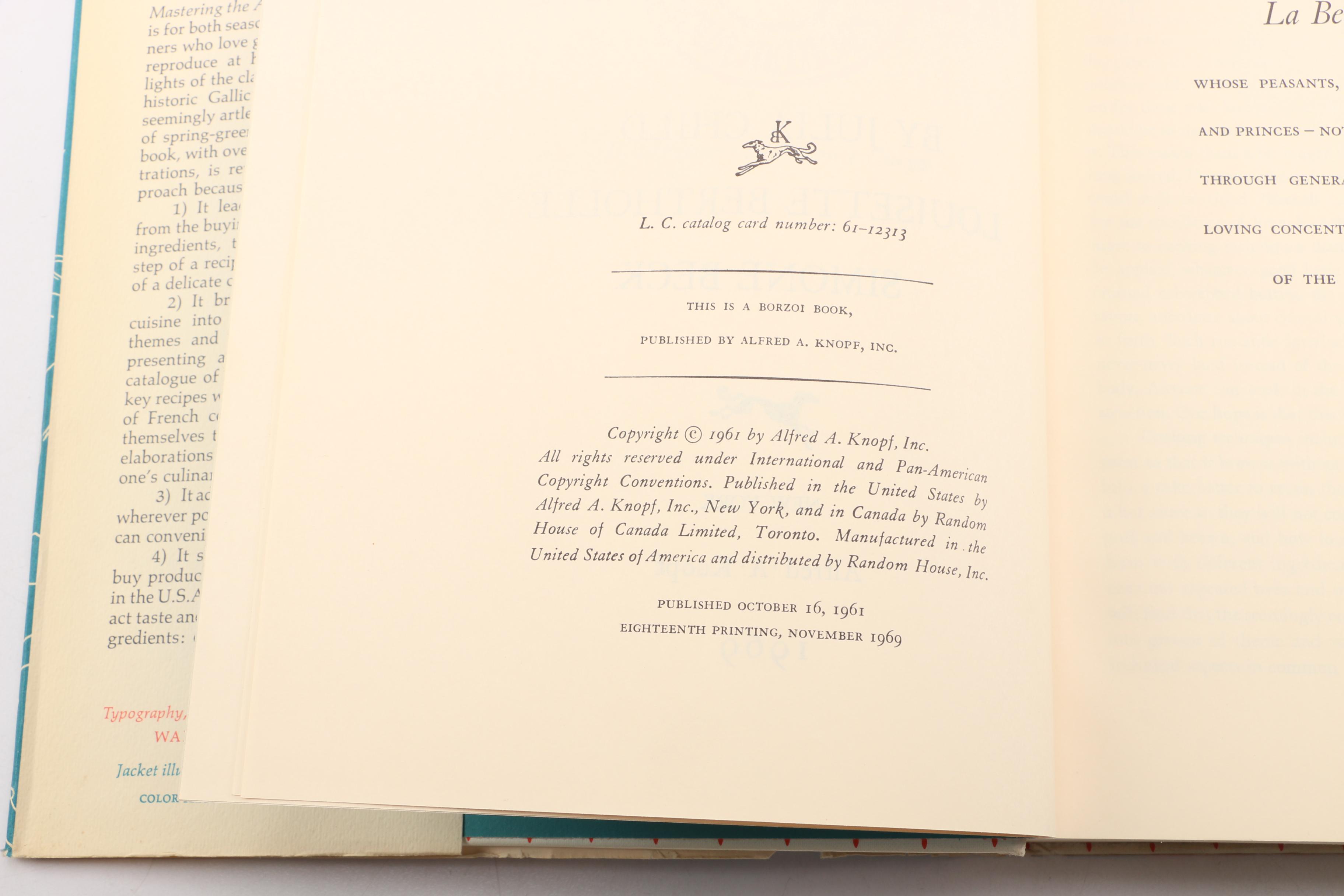 1969 "Mastering the Art of French Cooking" and Other Julia Child Cookbooks