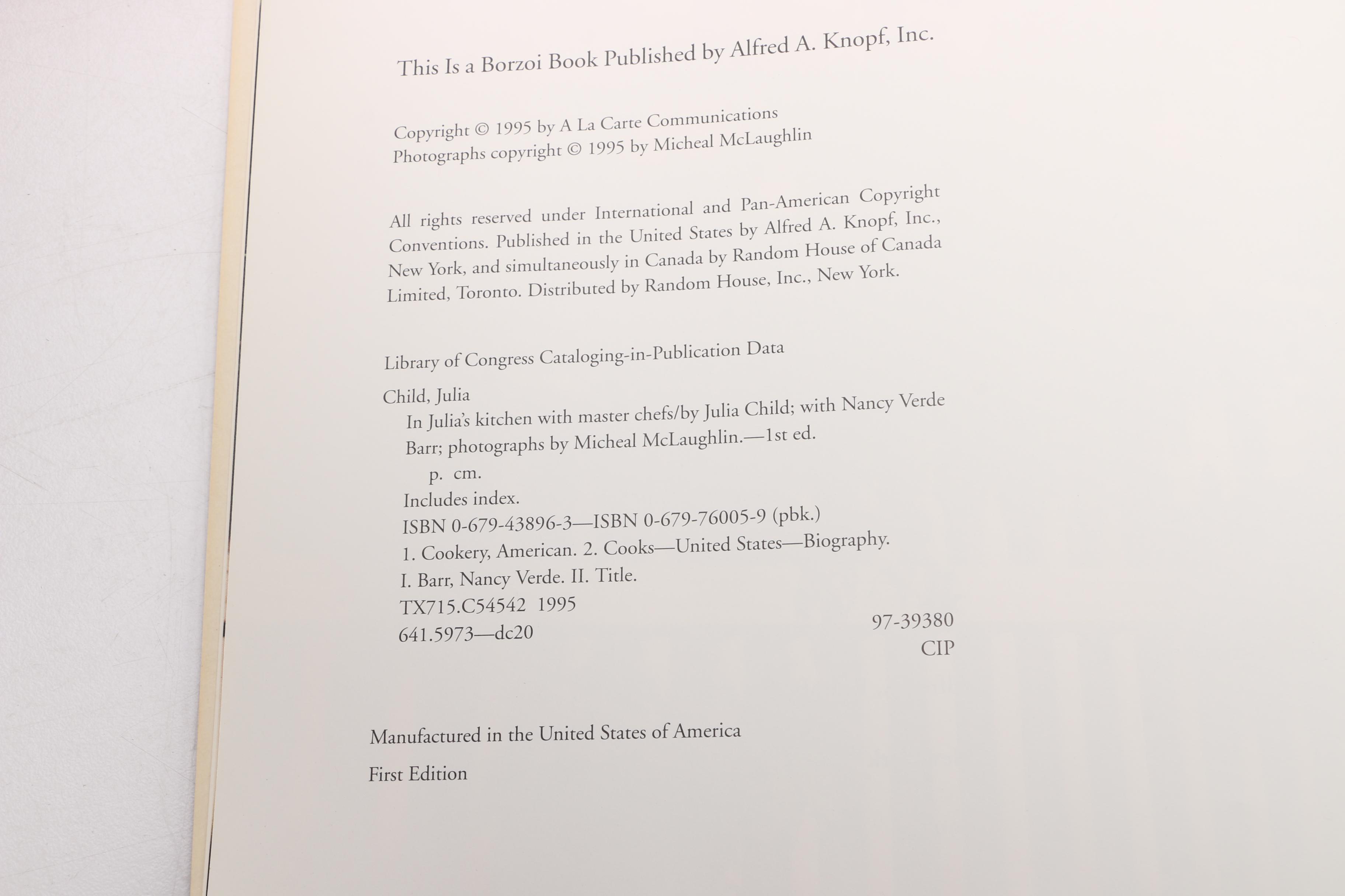 1969 "Mastering the Art of French Cooking" and Other Julia Child Cookbooks