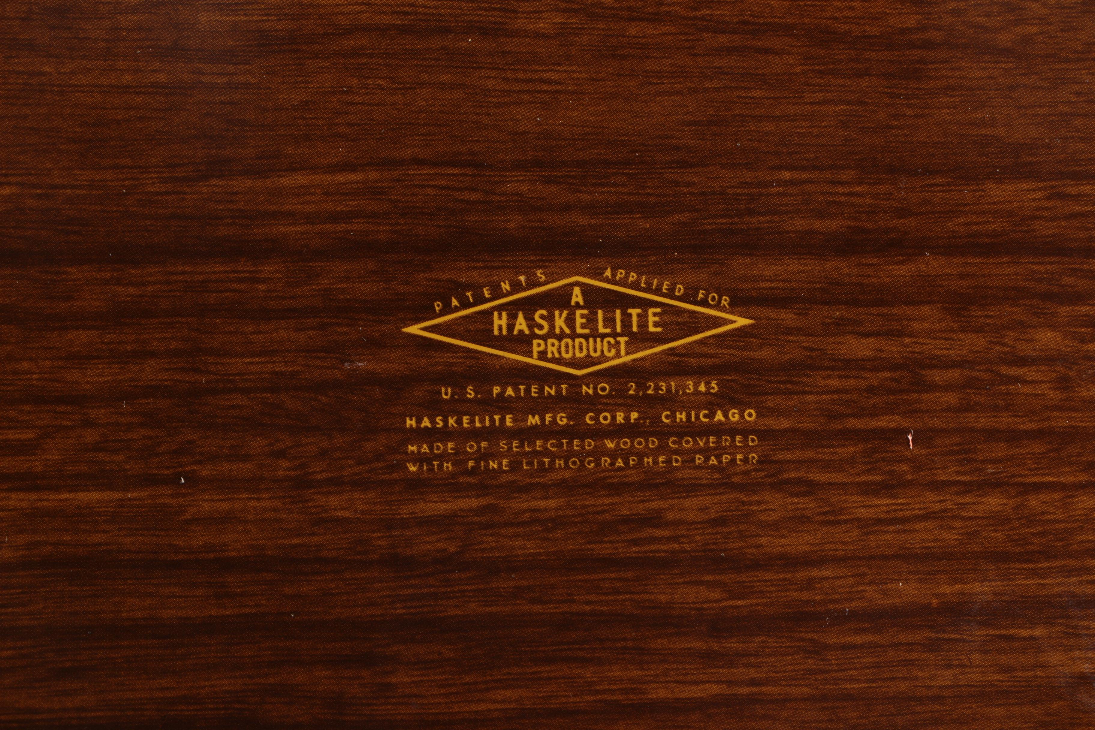 Homer Laughlin Fiesta Pottery Vase and Haskelite Wood Trays