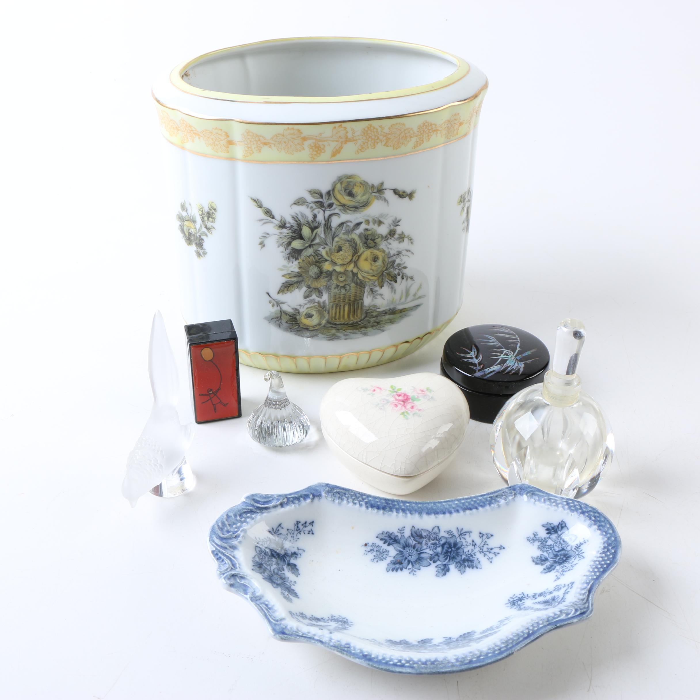 Antique W.H. Grindley "Brussels" Dish with Vanity Accessories