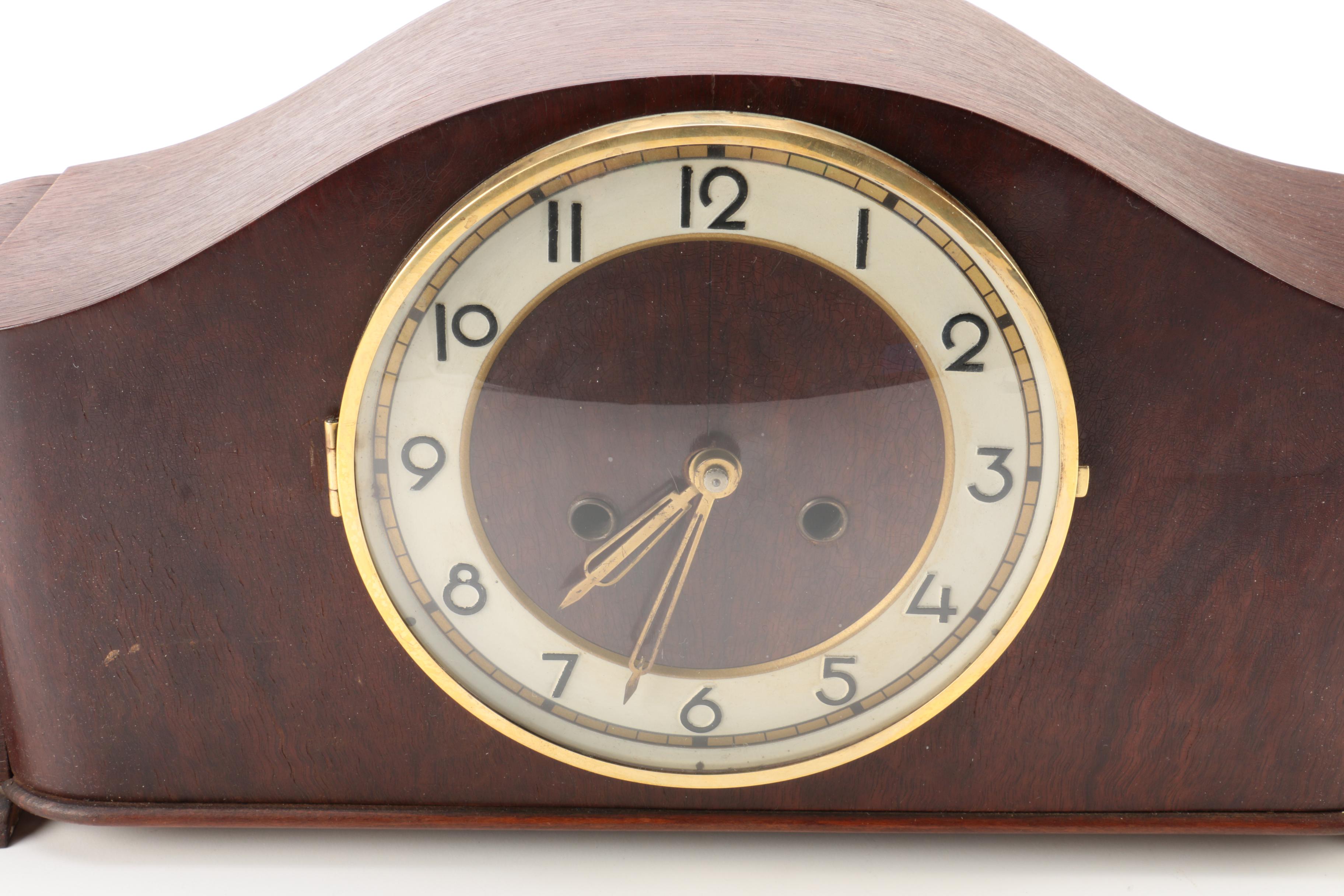 Baduf Art Deco Wood Mantel Clock