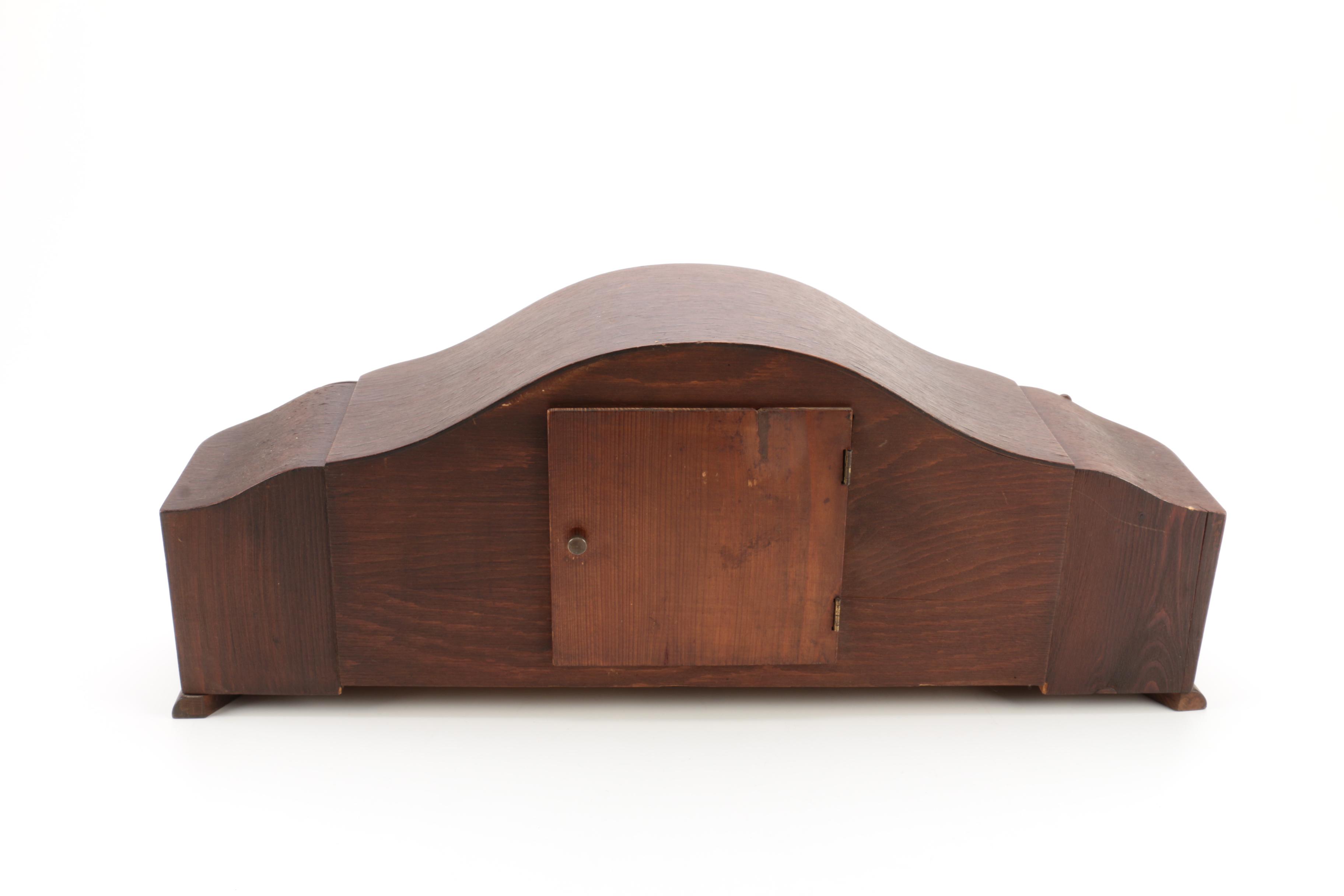 Baduf Art Deco Wood Mantel Clock