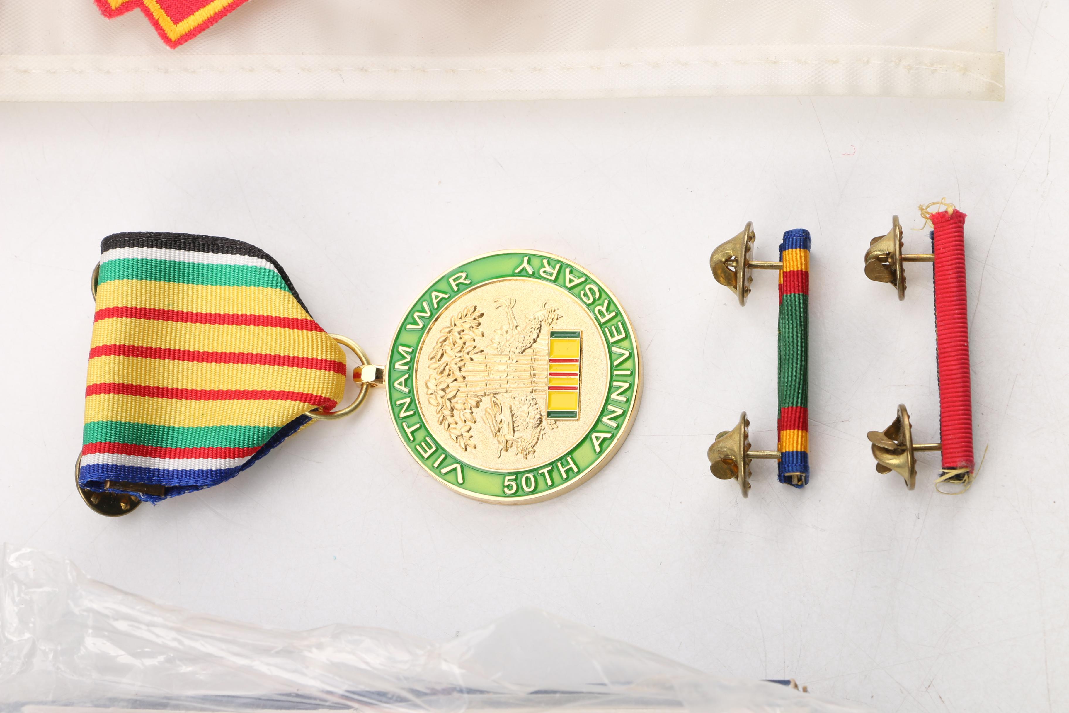 Military Medals, Patches, and American Legion Uniform Caps