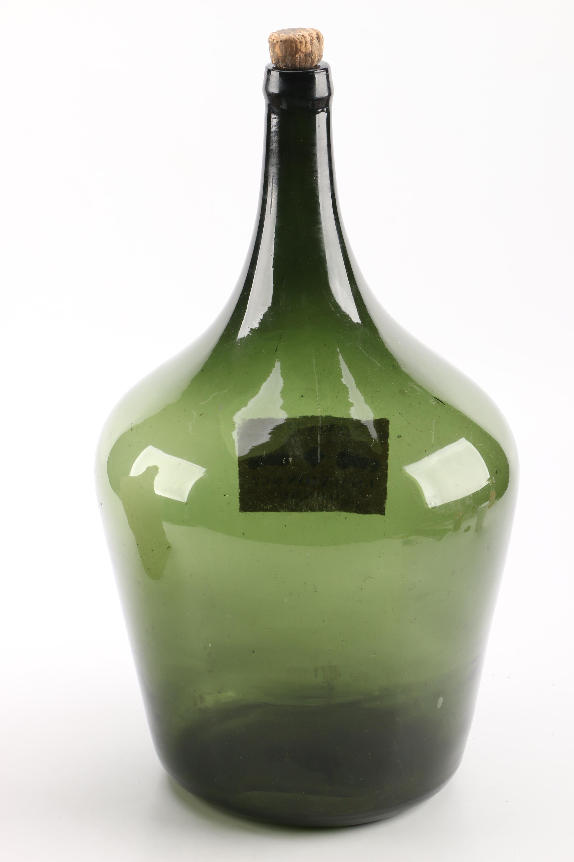 PRIORITY-Sauvion Cognac Green Bottle and Bottle with Wicker Cover