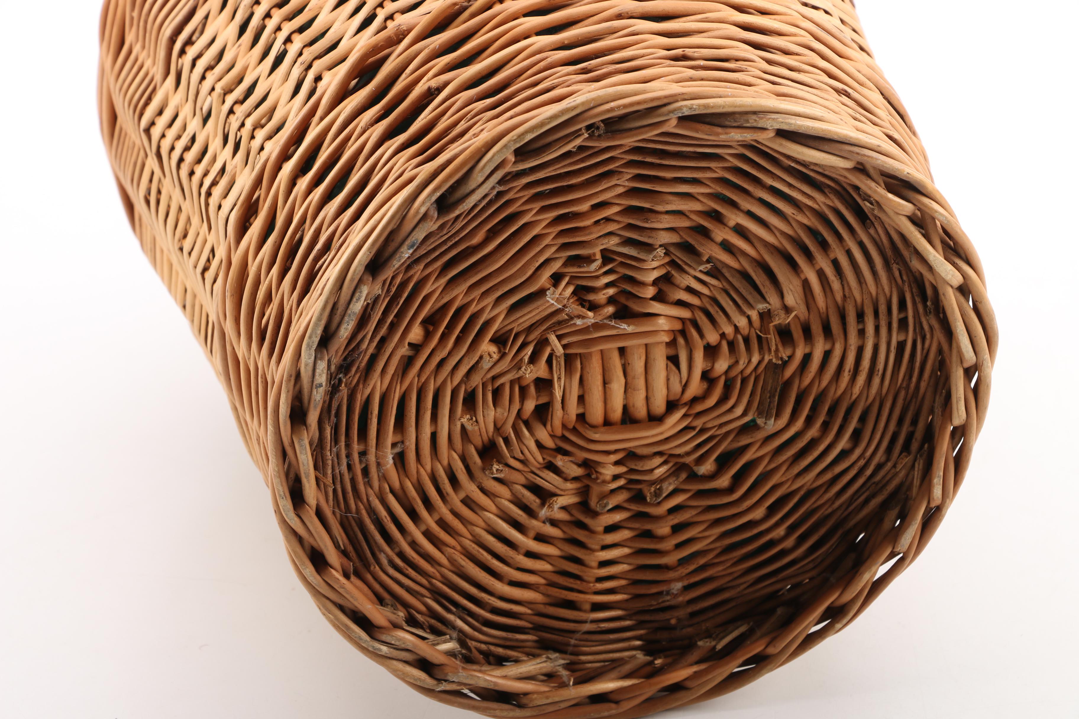 PRIORITY-Sauvion Cognac Green Bottle and Bottle with Wicker Cover