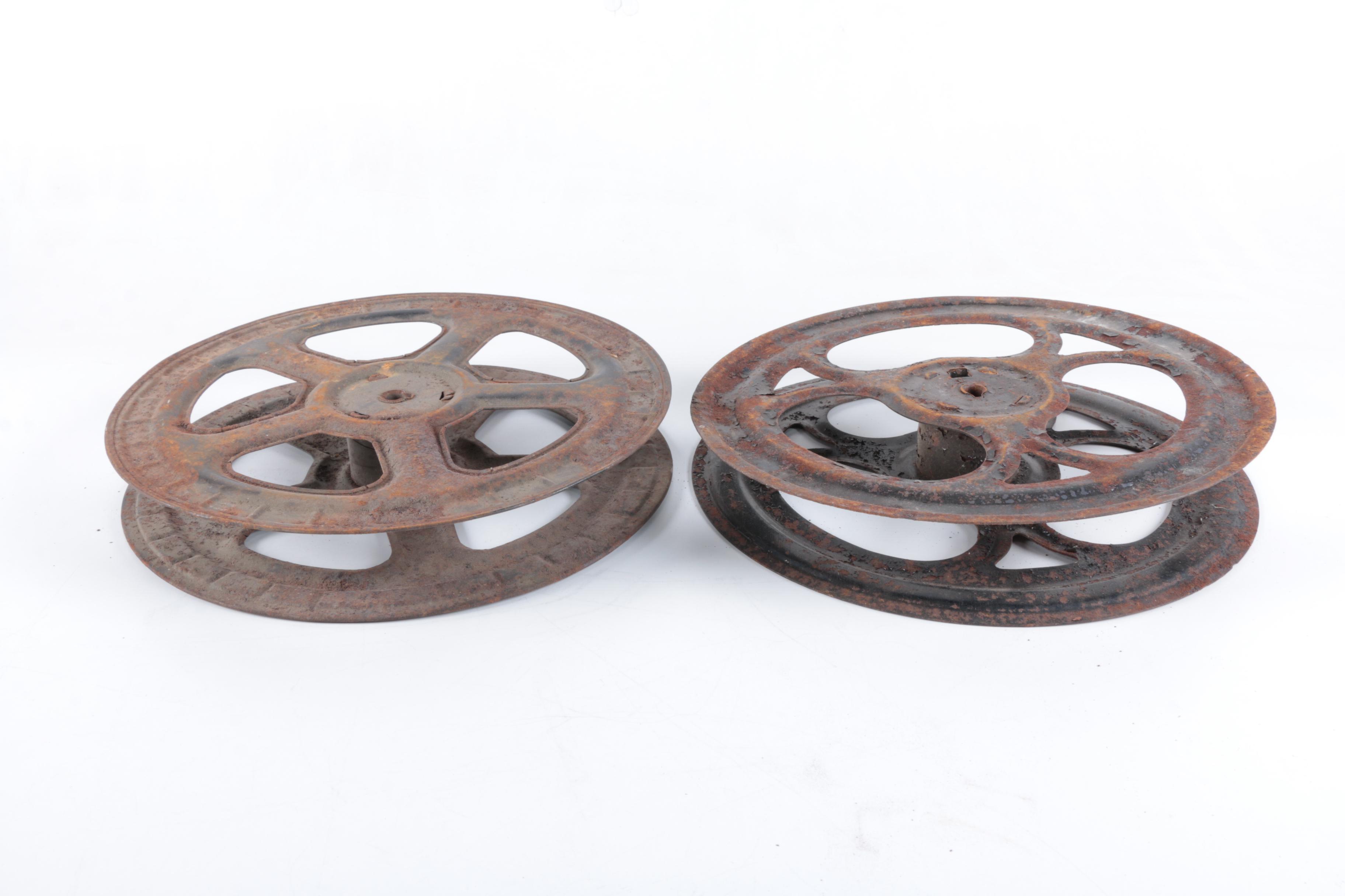 Vintage Black Metal Film Reels