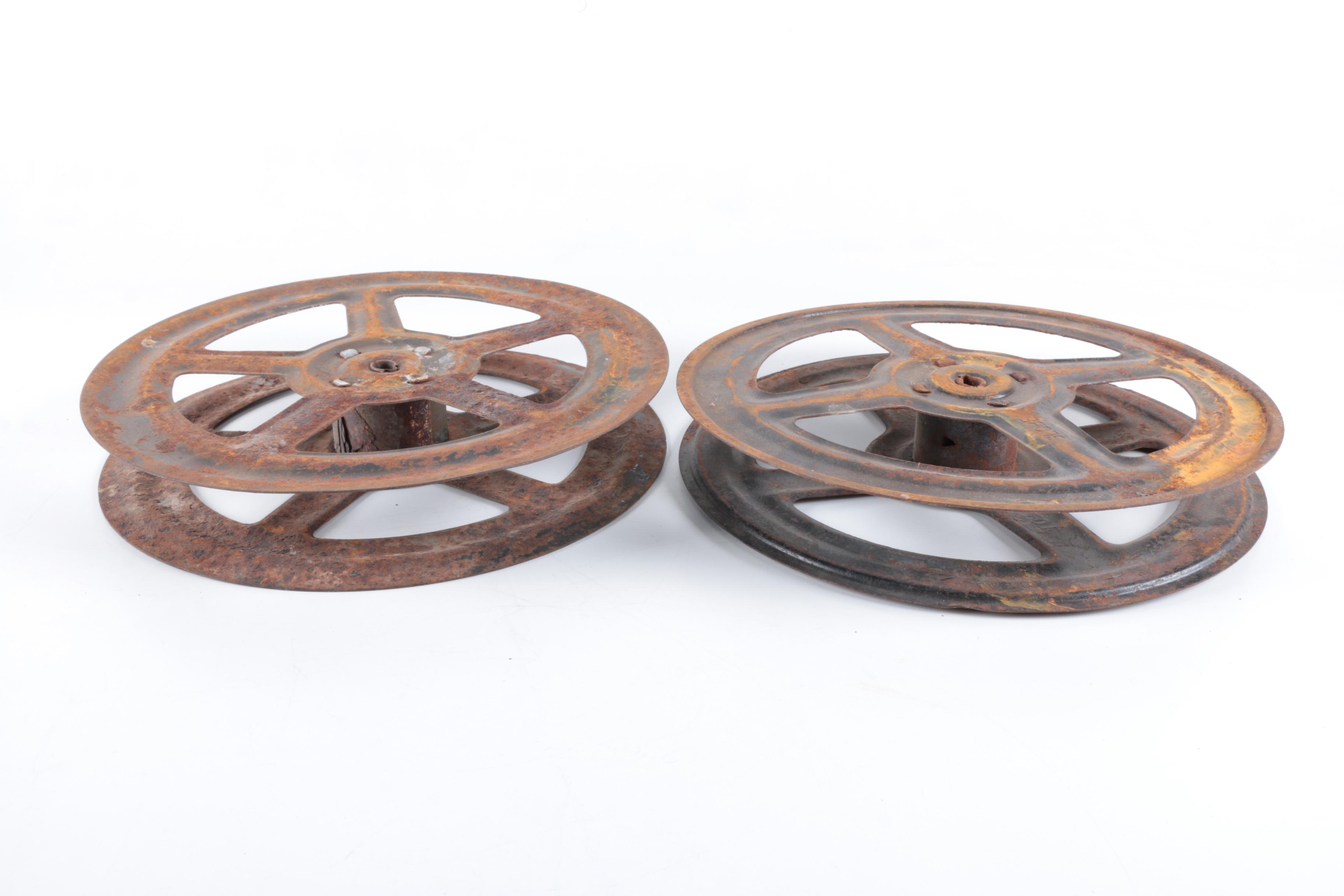 Vintage Black Metal Film Reels