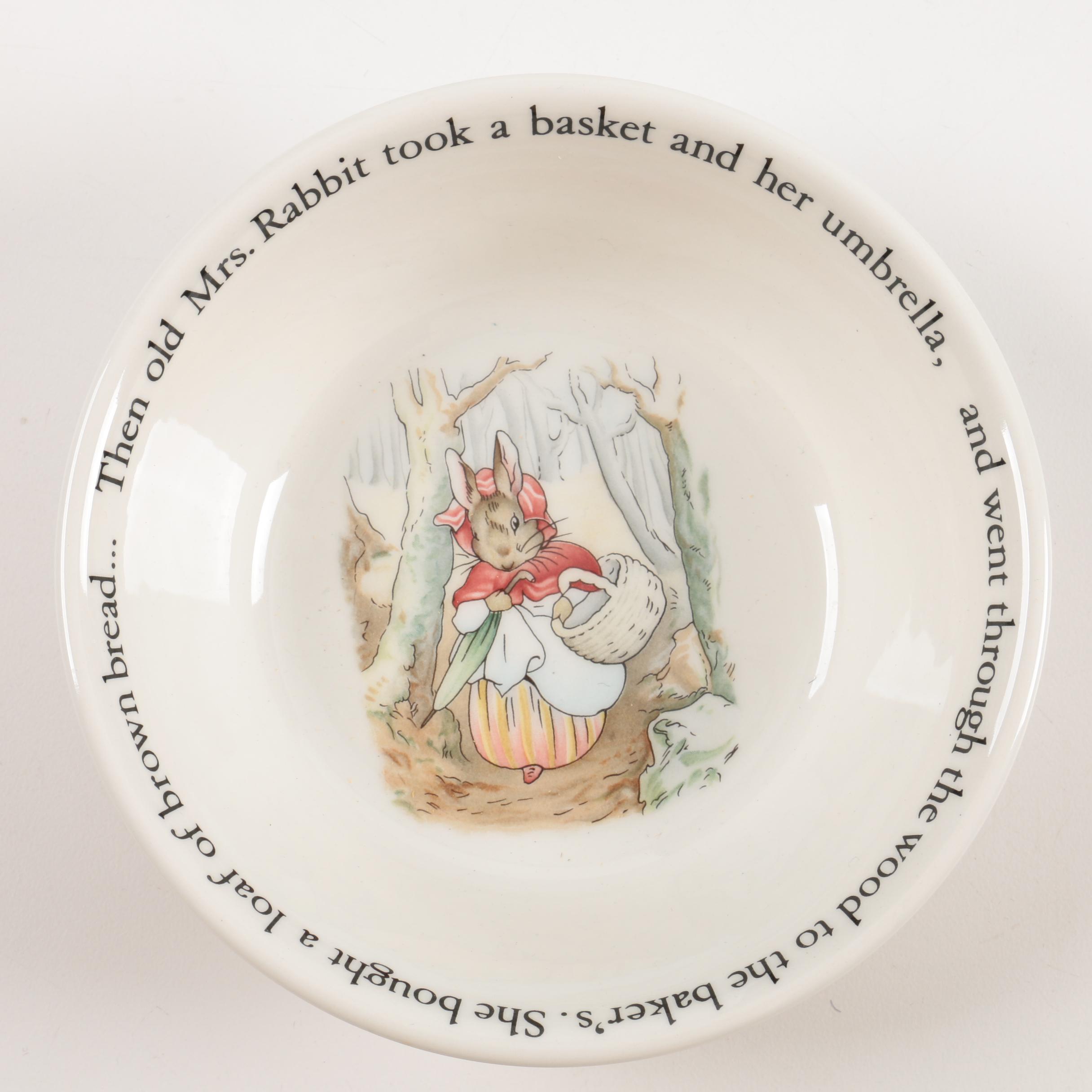 Wedgwood "Peter Rabbit" Cup, Saucer, and Bowl