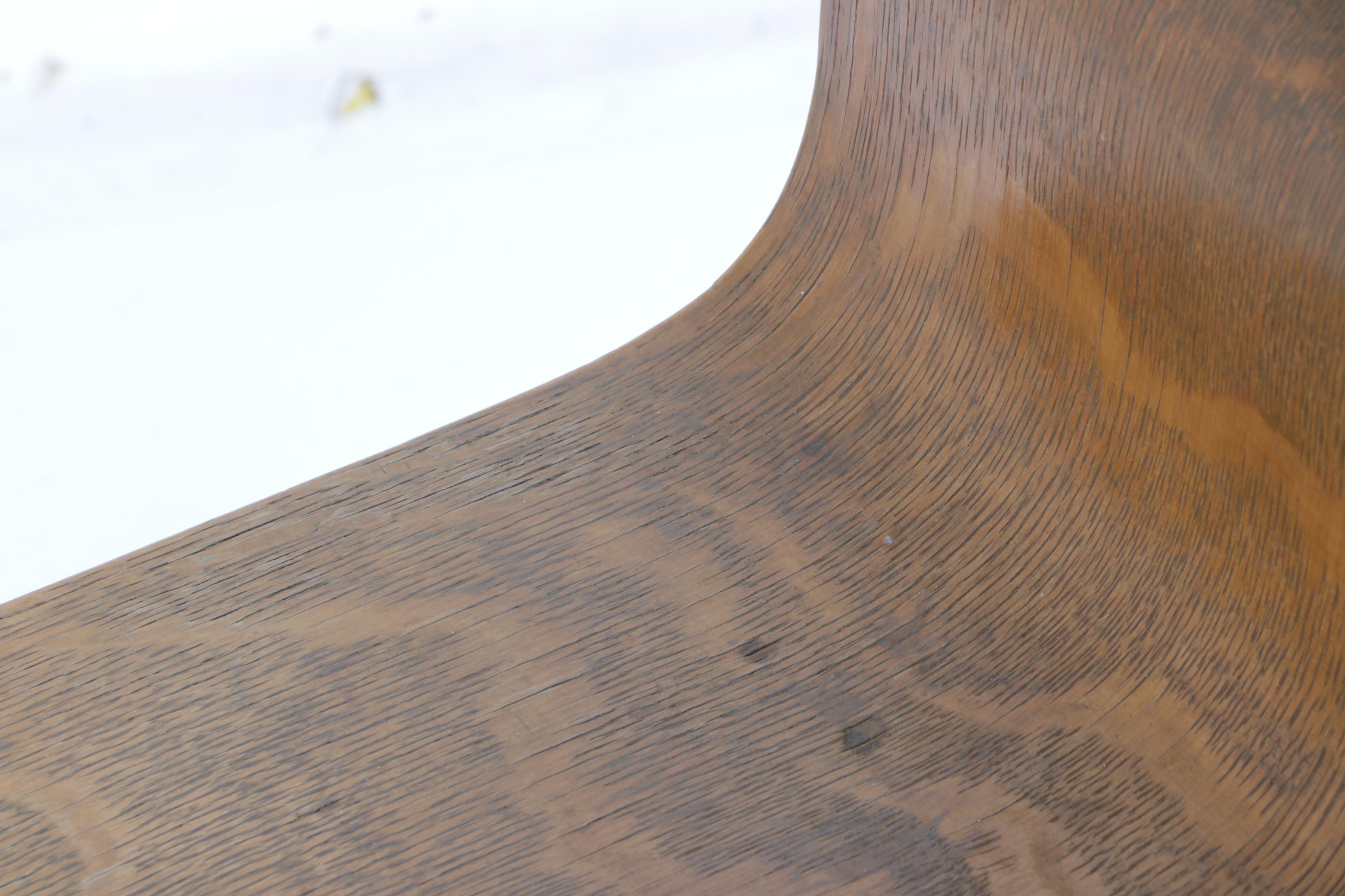 Vintage Bent Plywood Oak Bench