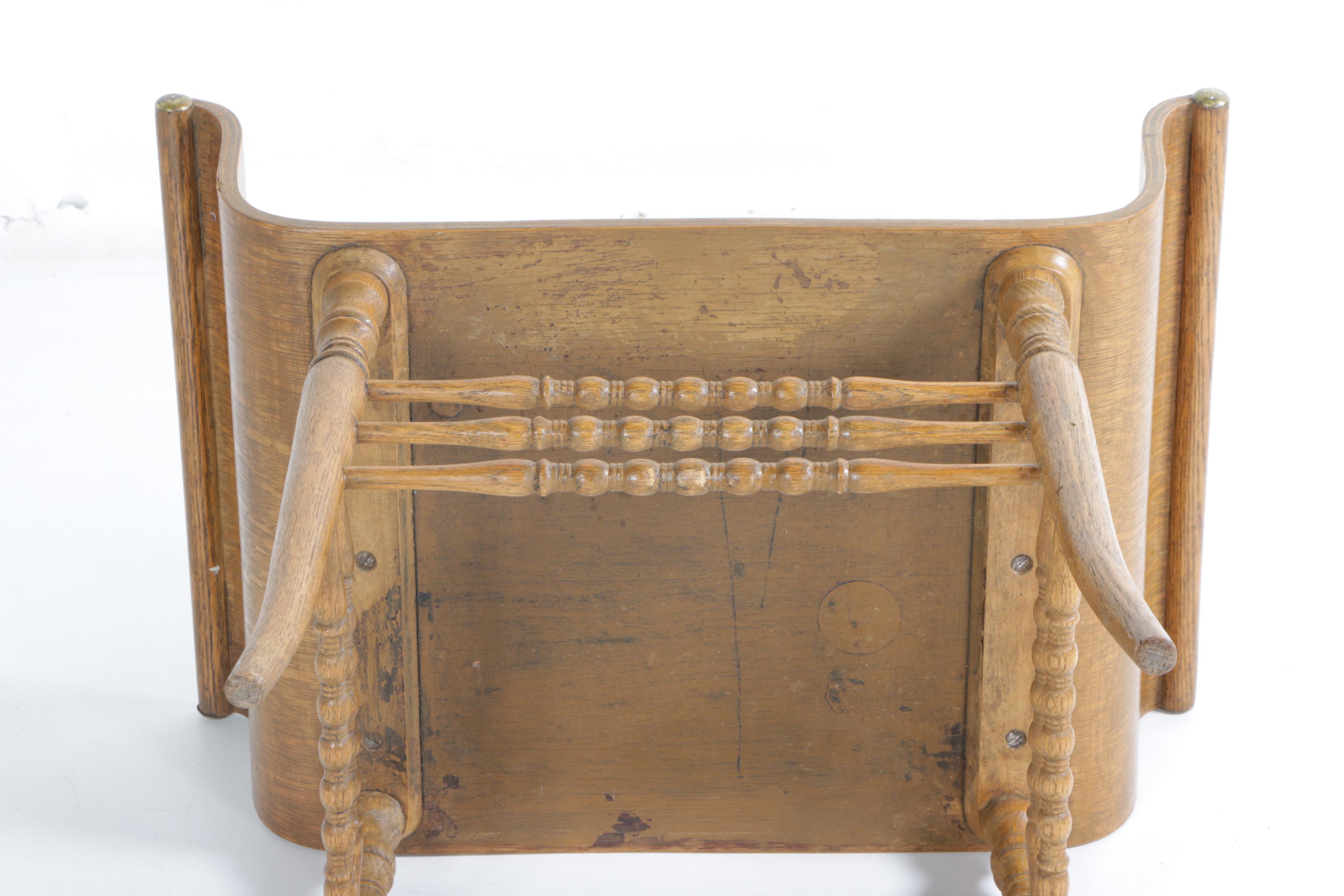 Vintage Bent Plywood Oak Bench