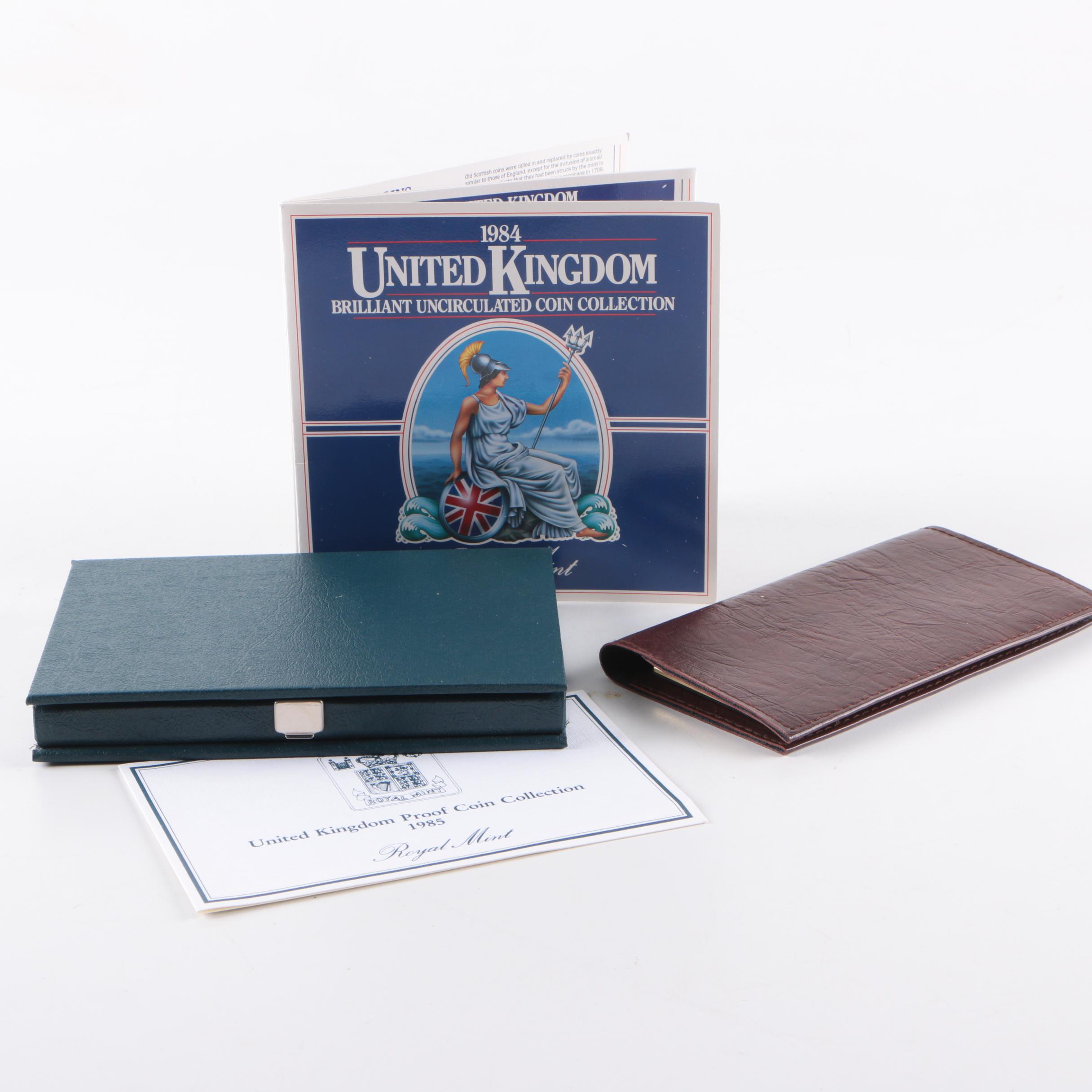 Group of British Collectible Coins and a Calculator