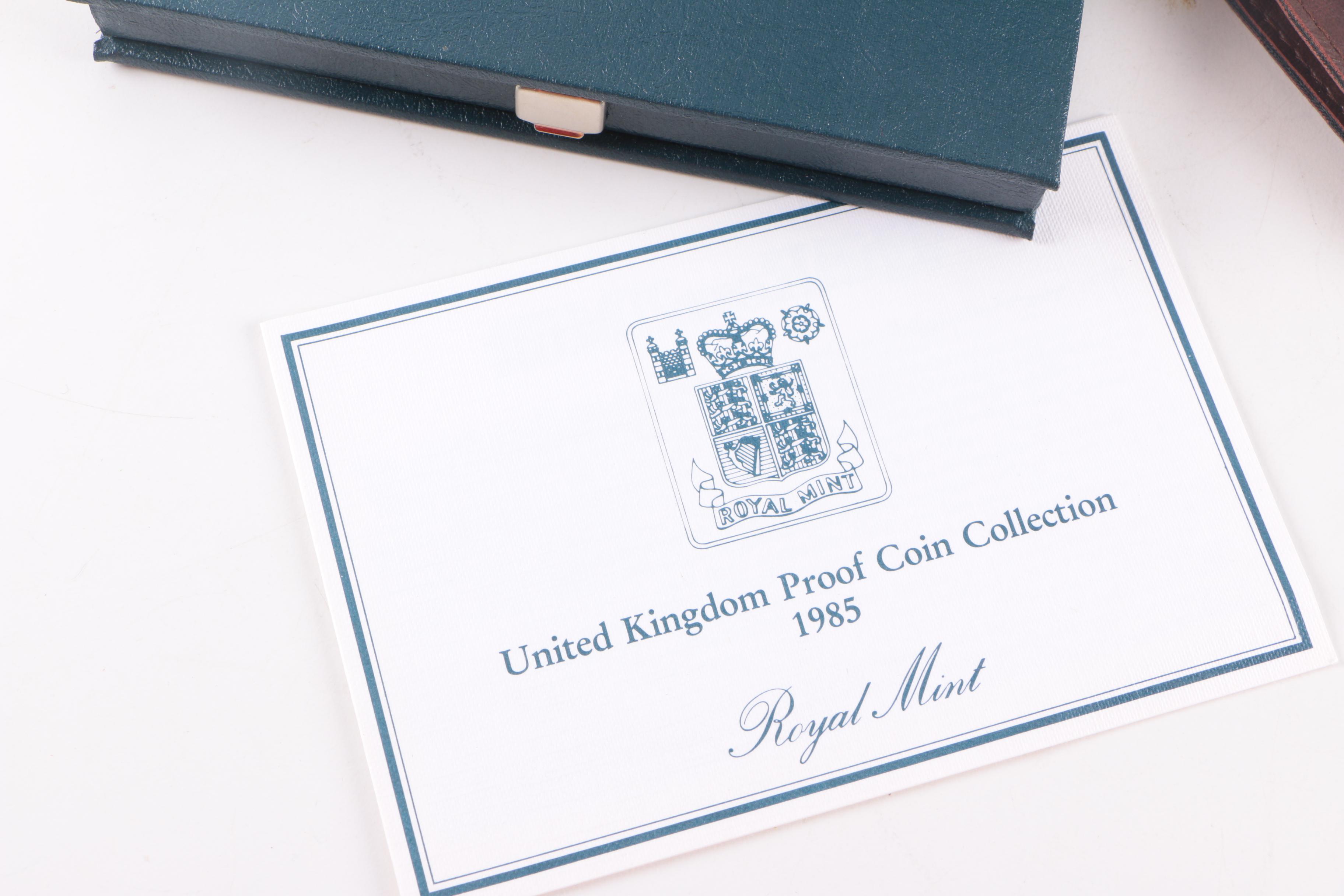 Group of British Collectible Coins and a Calculator