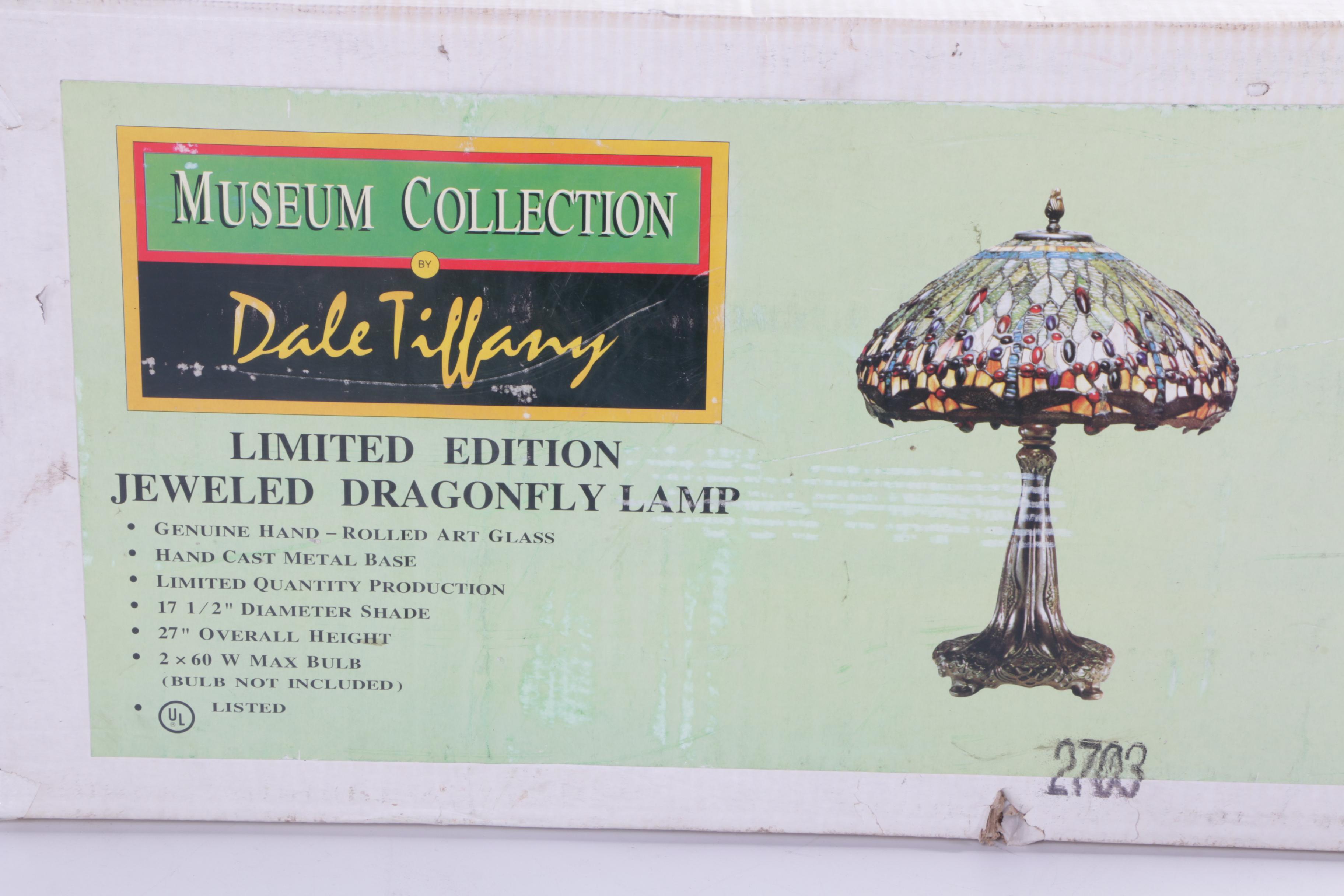 Dale Tiffany Limited Edition "Jeweled Dragonfly" Table Lamp