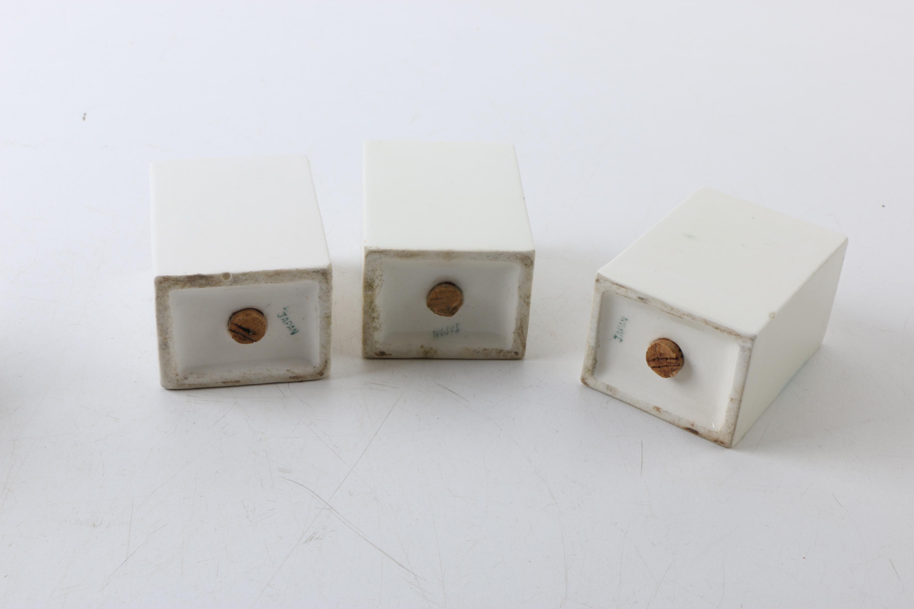 Vintage Japanese Spice Holders and Cruets with Parisian Scenes 1950s