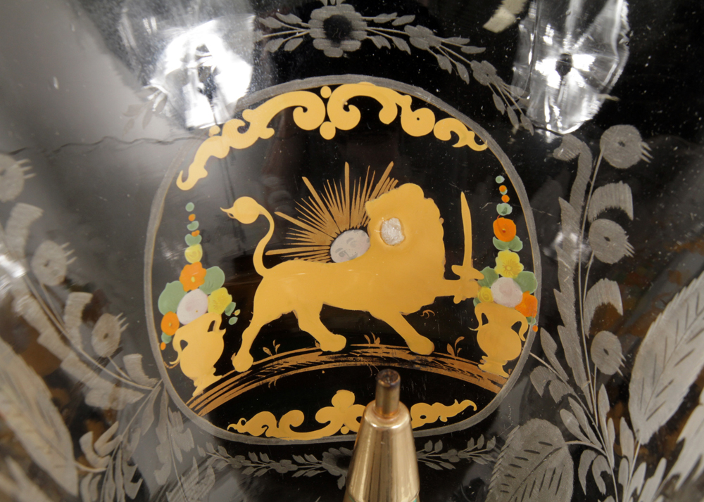 Pair of 19th Century Qajar Hand-Painted Baccarat Crystal Mantle Lusters