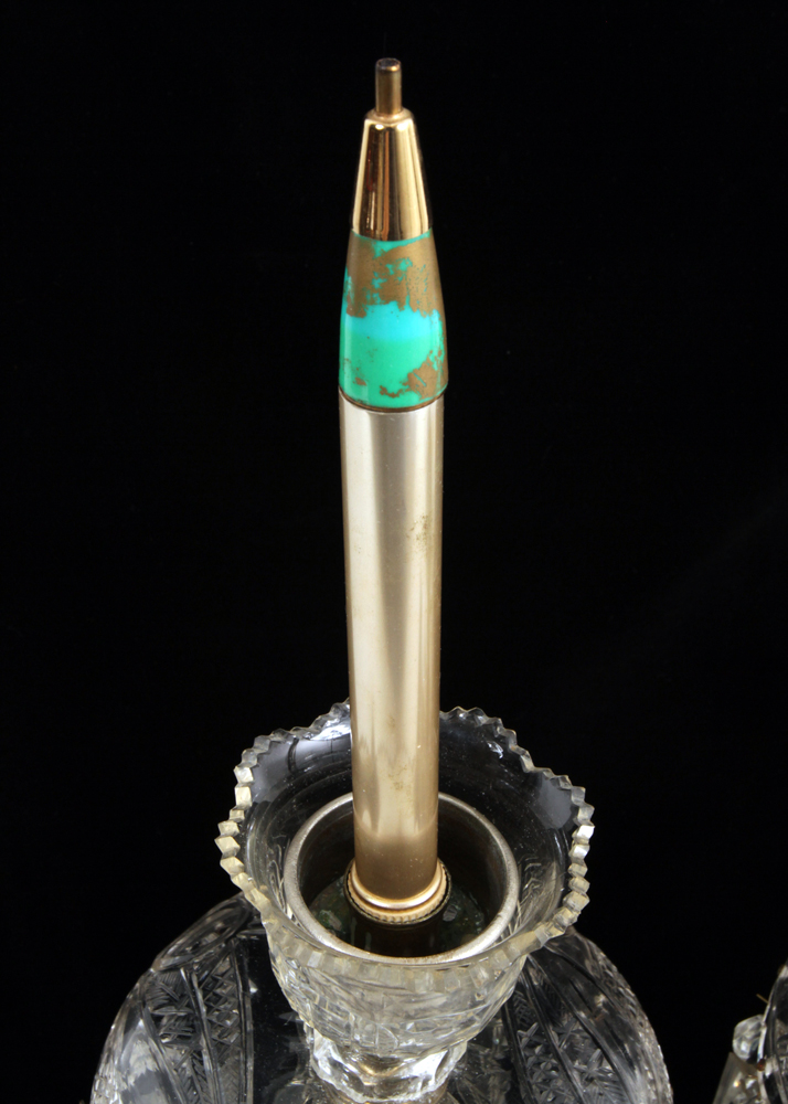 Pair of 19th Century Qajar Hand-Painted Baccarat Crystal Mantle Lusters