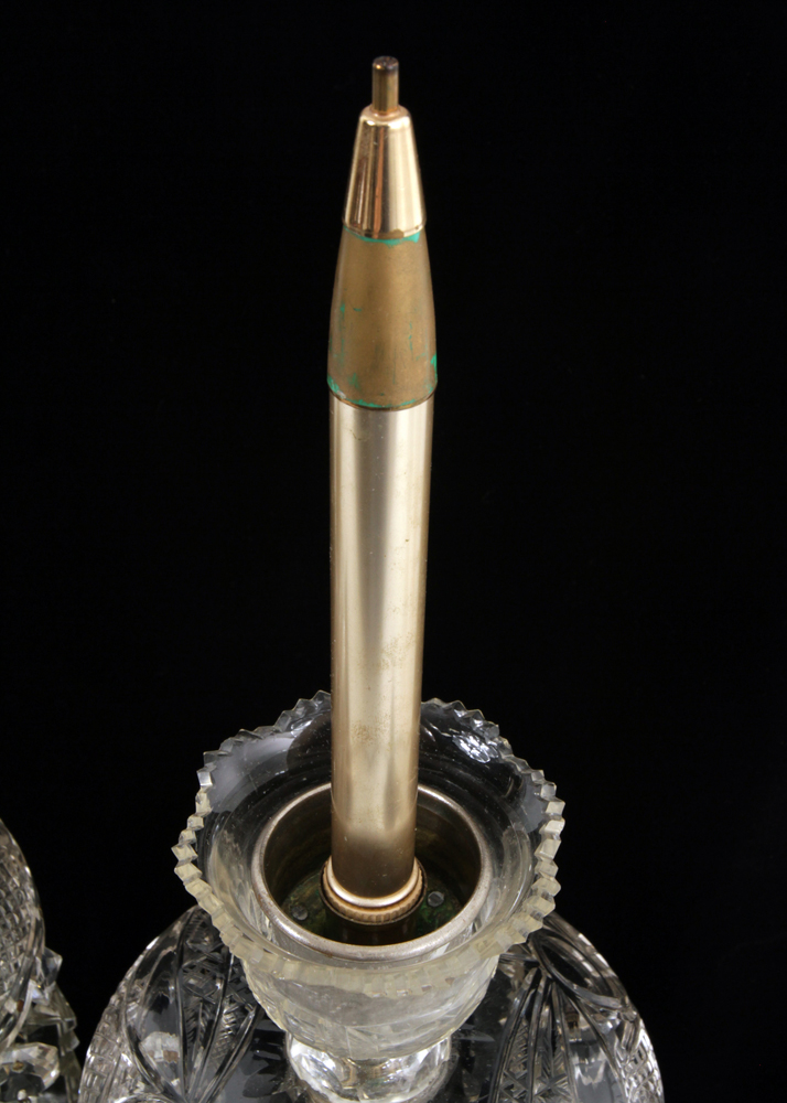 Pair of 19th Century Qajar Hand-Painted Baccarat Crystal Mantle Lusters