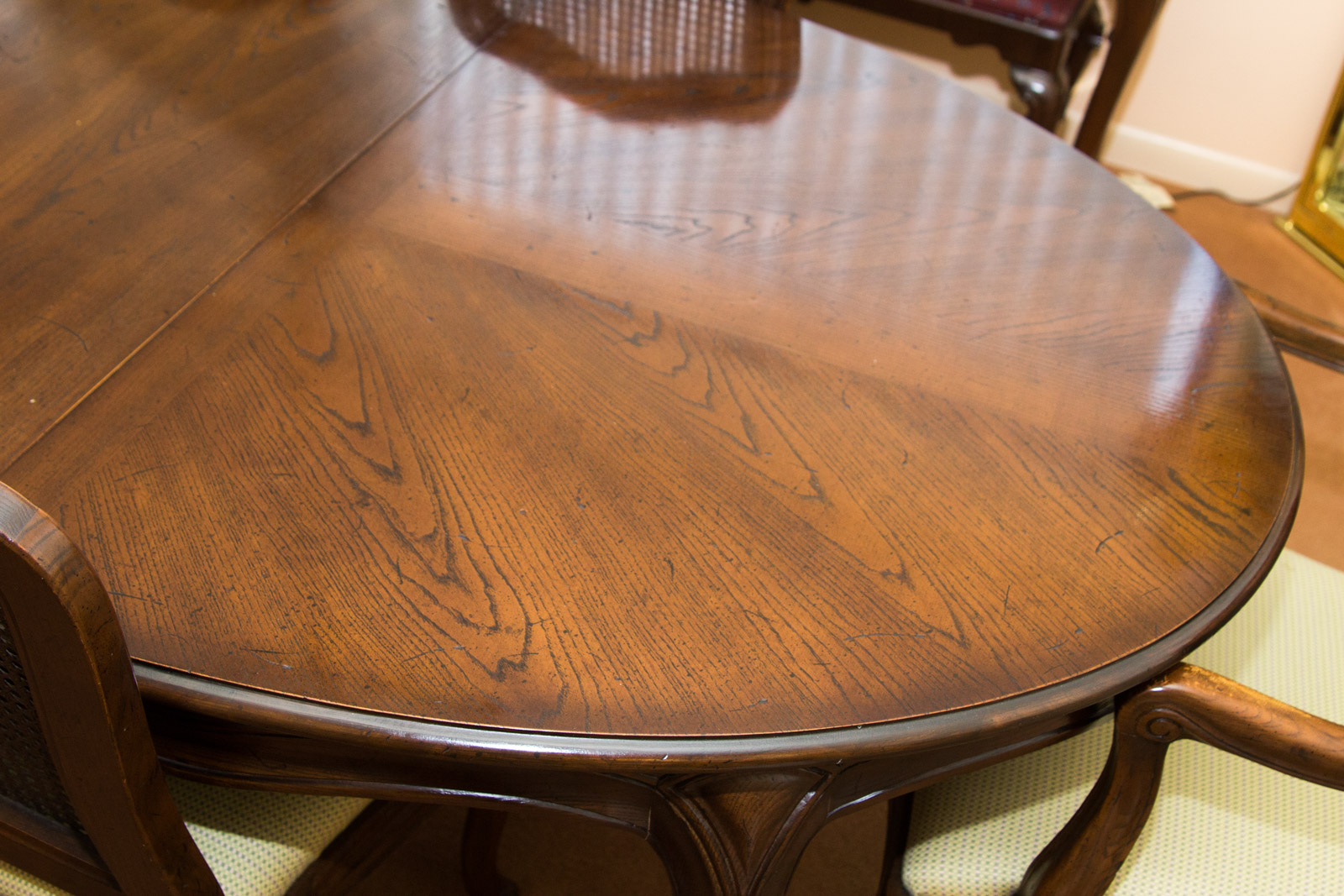 Cherry Queen Anne Style Dining Table and Chairs