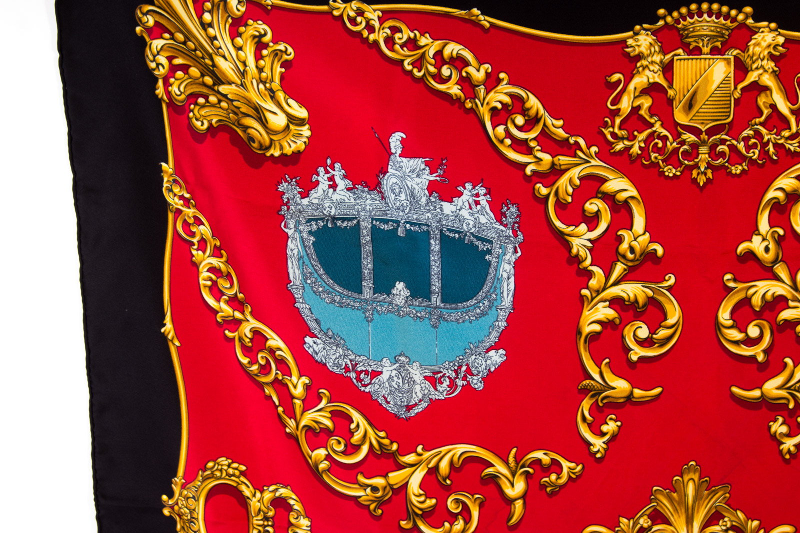 Vintage Hermès of Paris "Carrolses d'Or" Silk Scarf