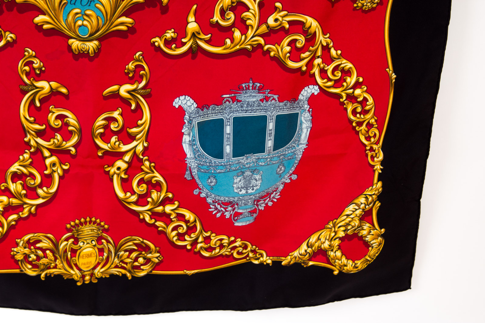 Vintage Hermès of Paris "Carrolses d'Or" Silk Scarf