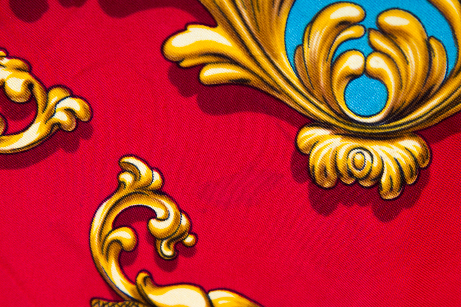 Vintage Hermès of Paris "Carrolses d'Or" Silk Scarf