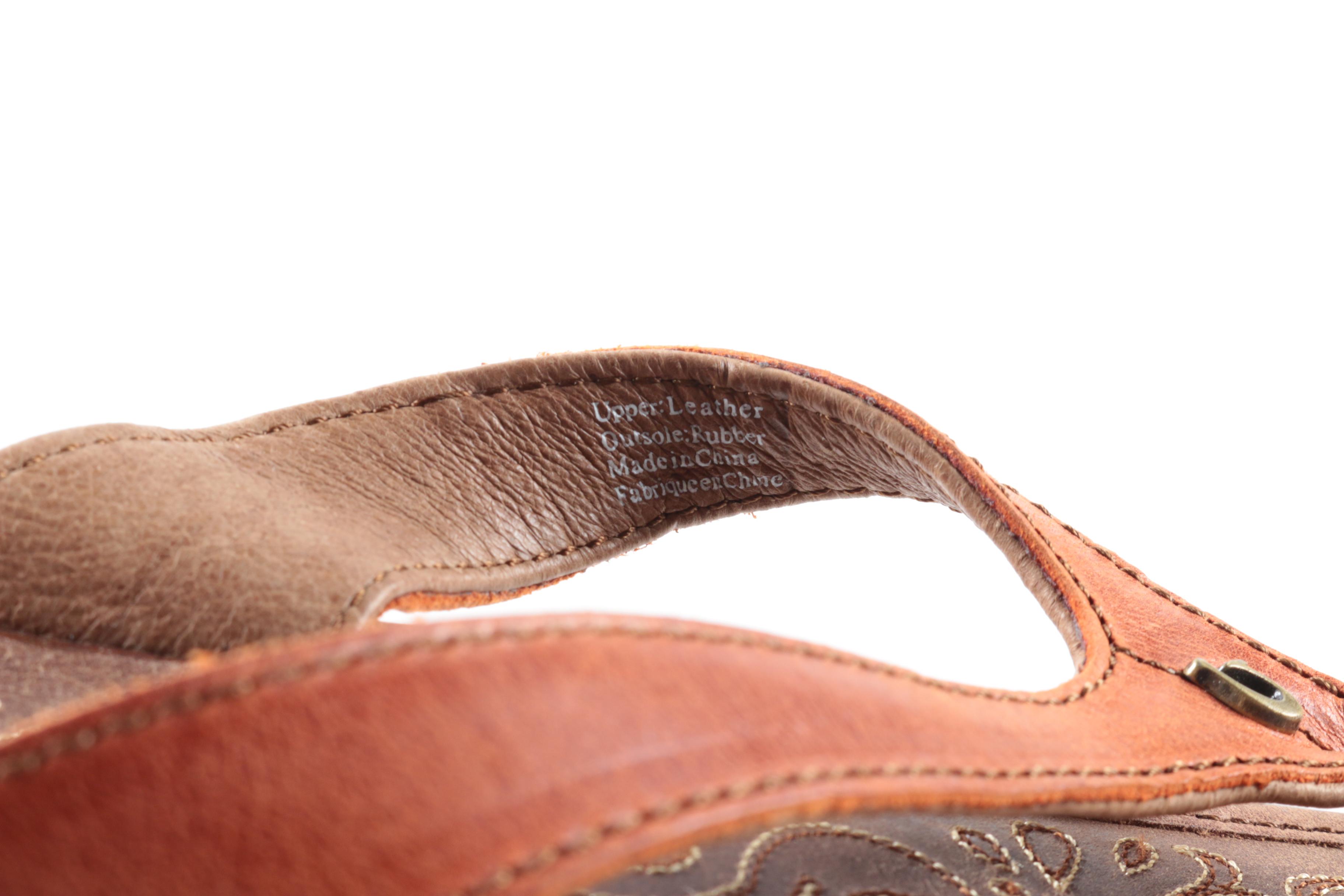 Olukai Women's Leather Wedge Thong Sandals