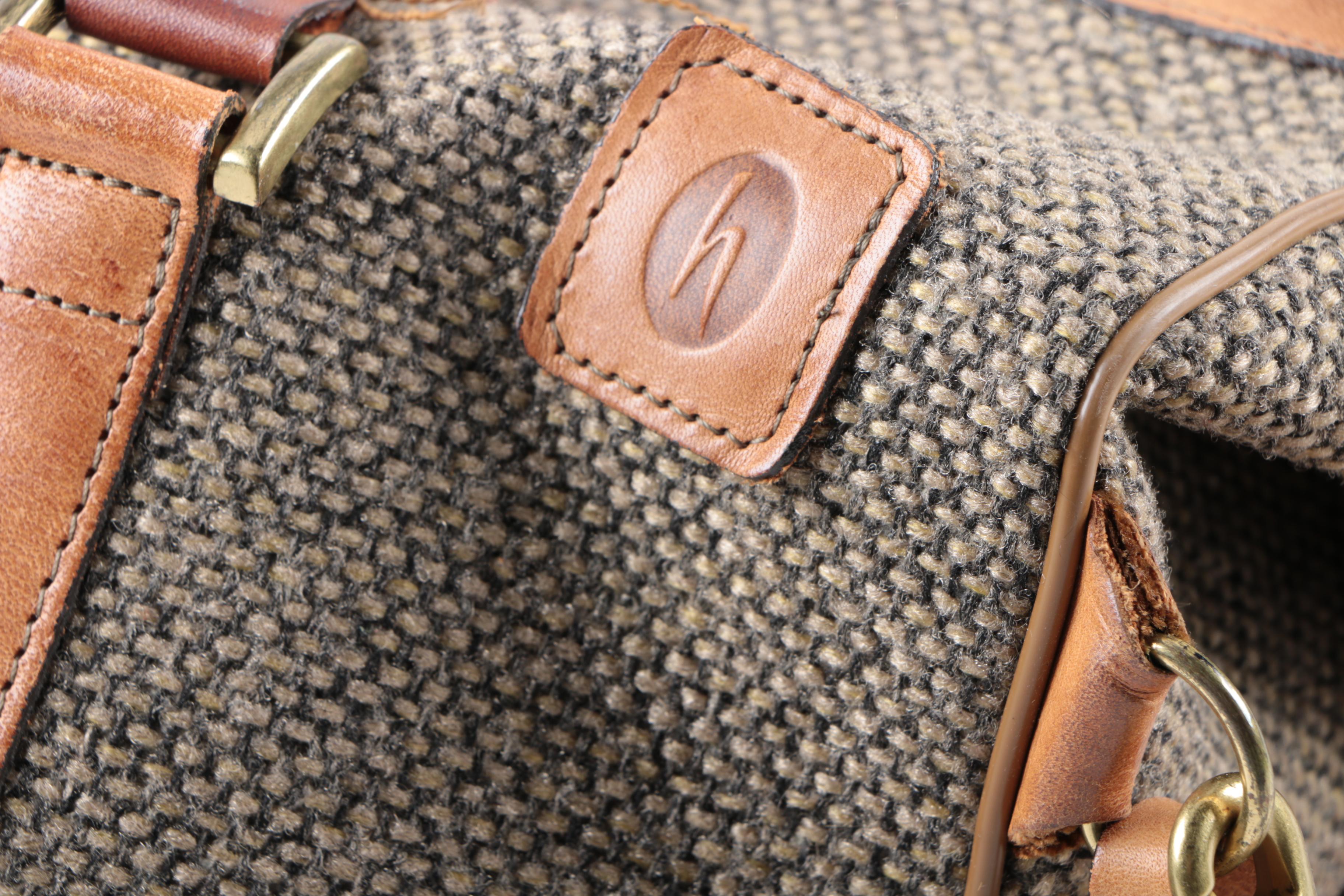 Vintage Hartmann Luggage Tweed and Leather Carry-On Duffel
