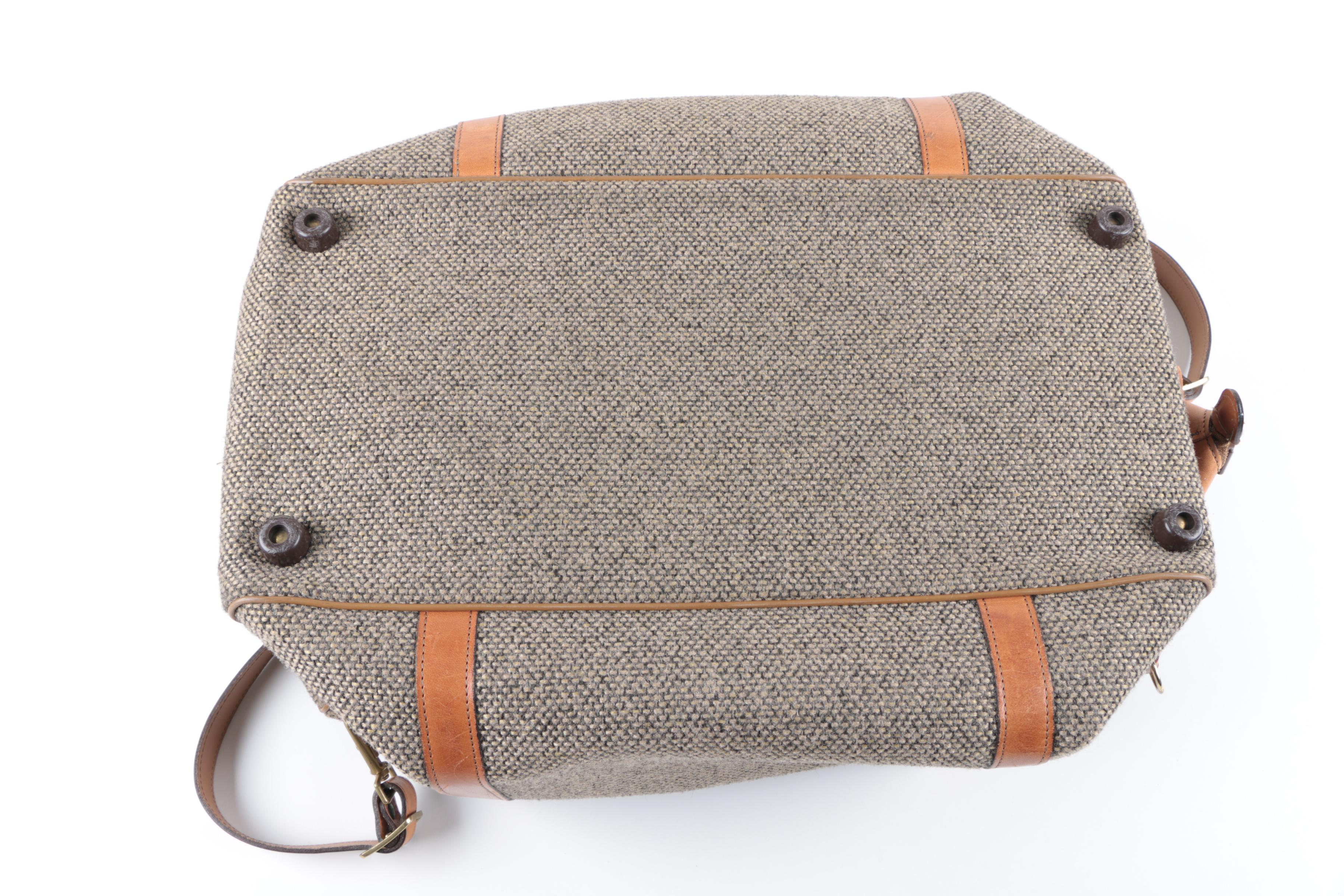 Vintage Hartmann Luggage Tweed and Leather Carry-On Duffel