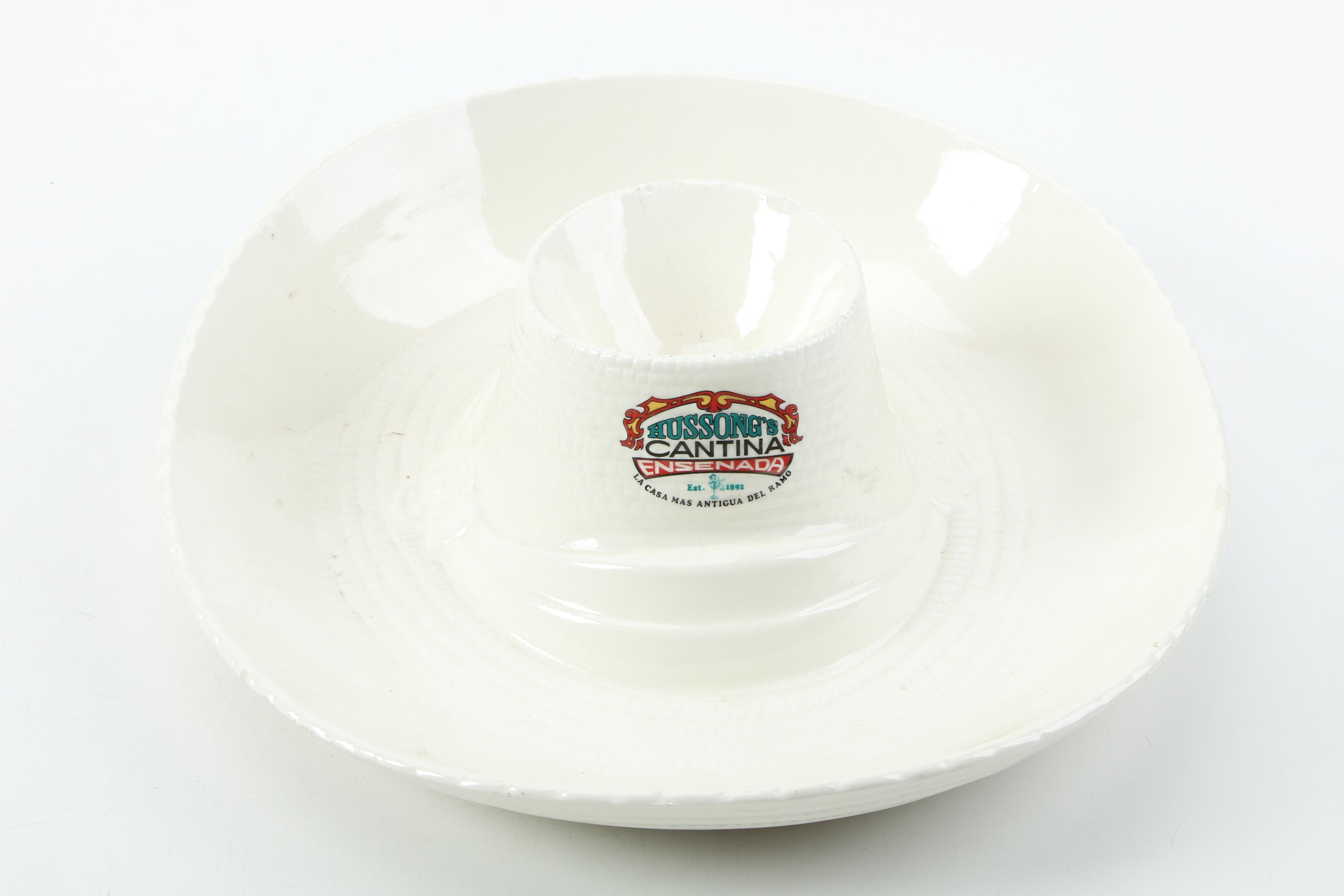 Vintage Embroidered Mexican Bullfighting Pillow Cover and Cantina Dish