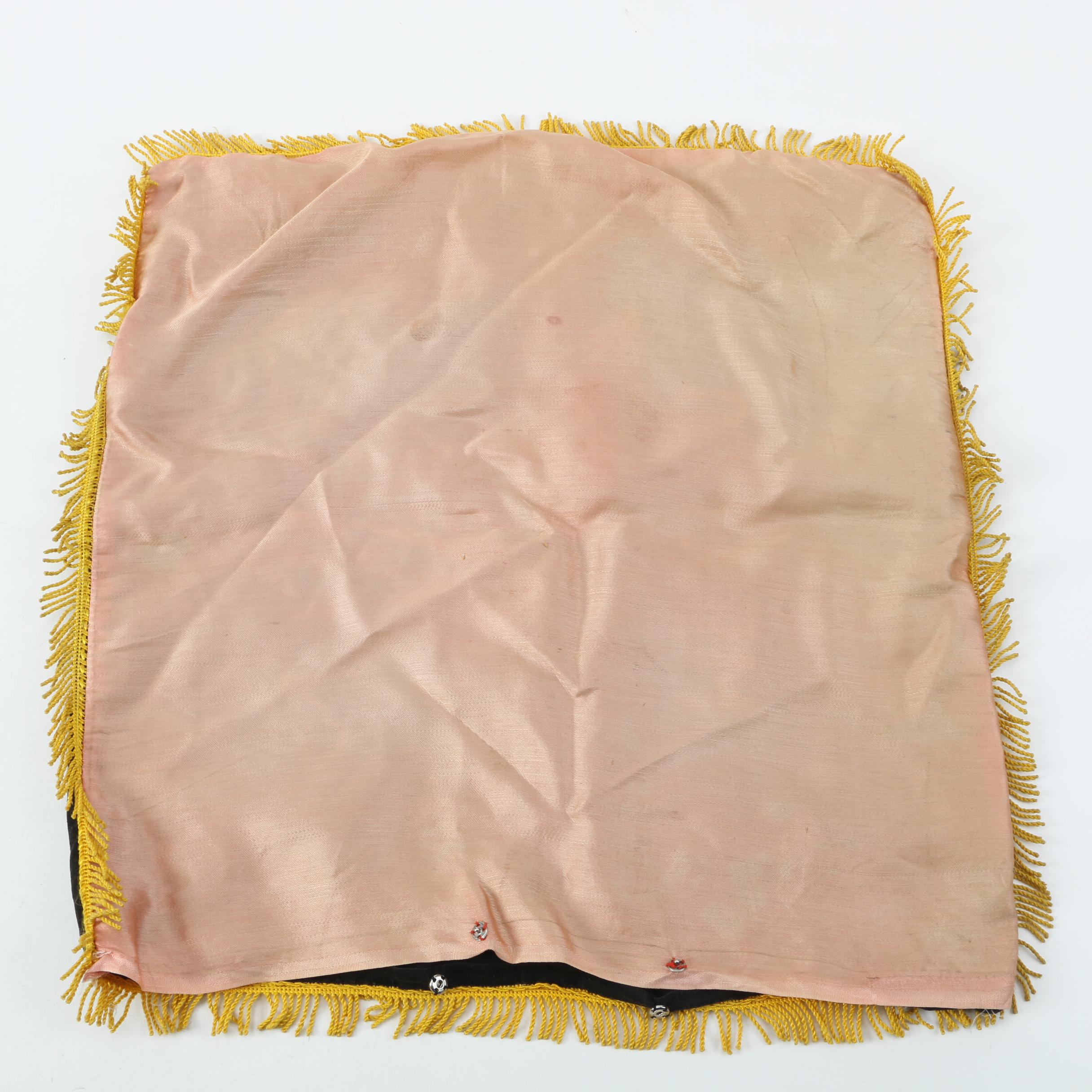 Vintage Embroidered Mexican Bullfighting Pillow Cover and Cantina Dish