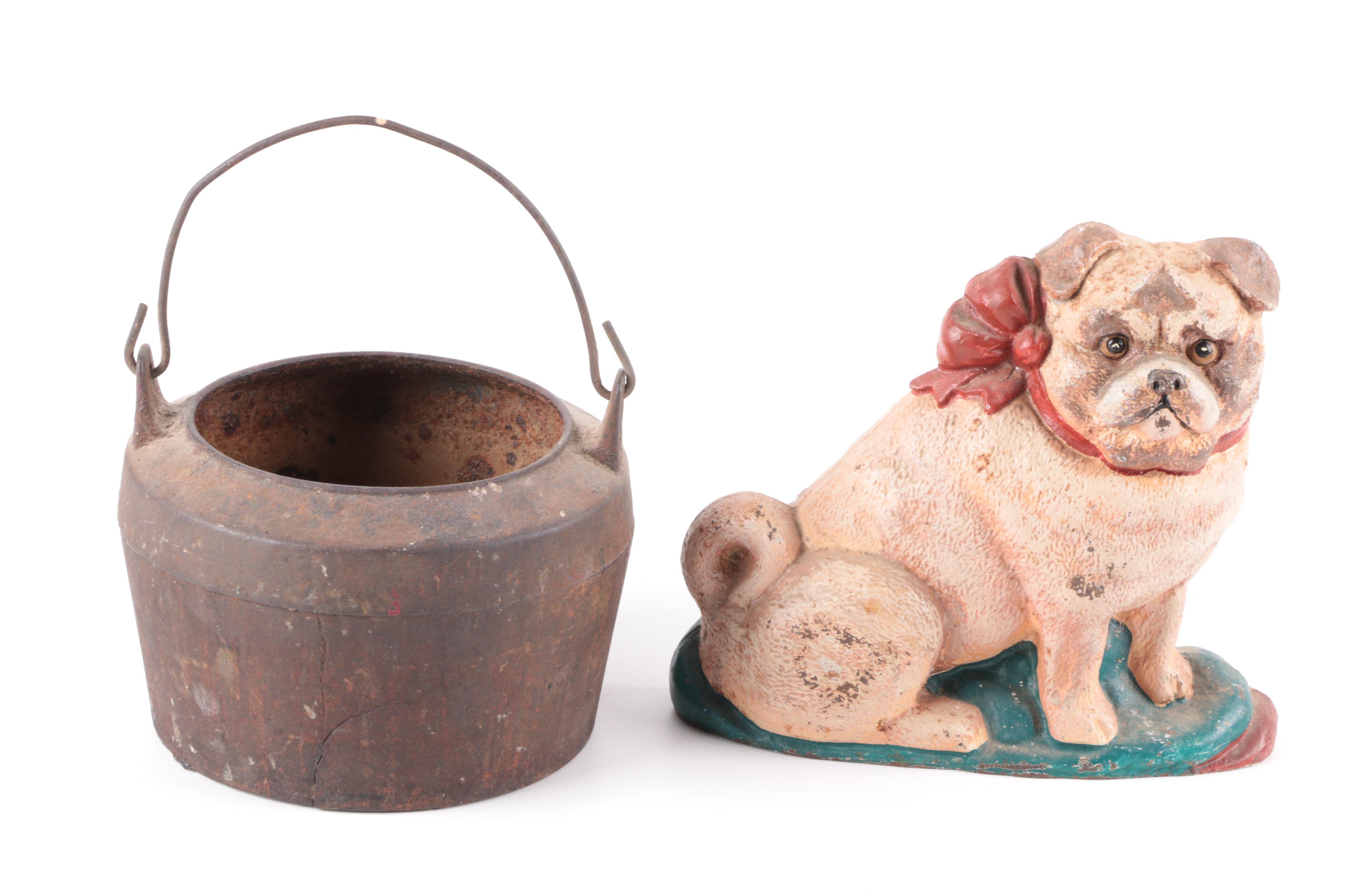 19th Century Marietta Foundry Glue Pot with Vintage Cast Iron