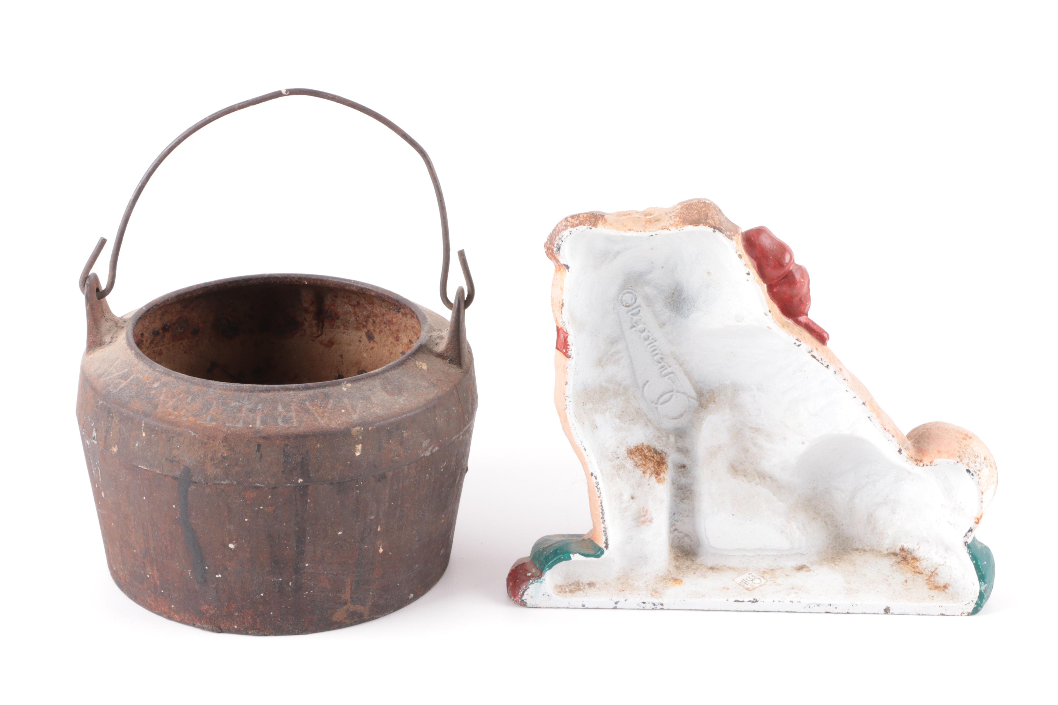 19th Century Marietta Foundry Glue Pot with Vintage Cast Iron