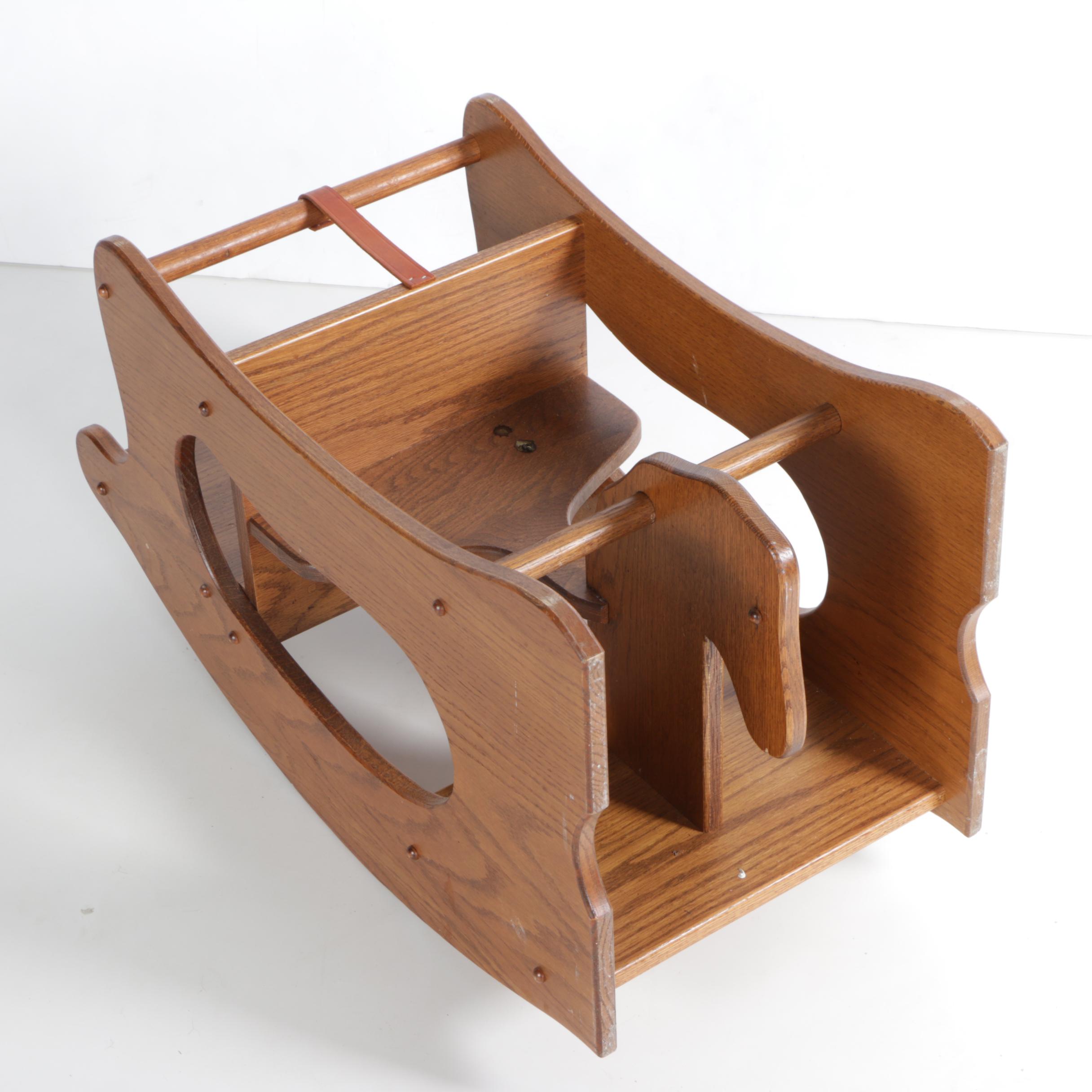 Vintage Convertible Rocking Horse High Chair