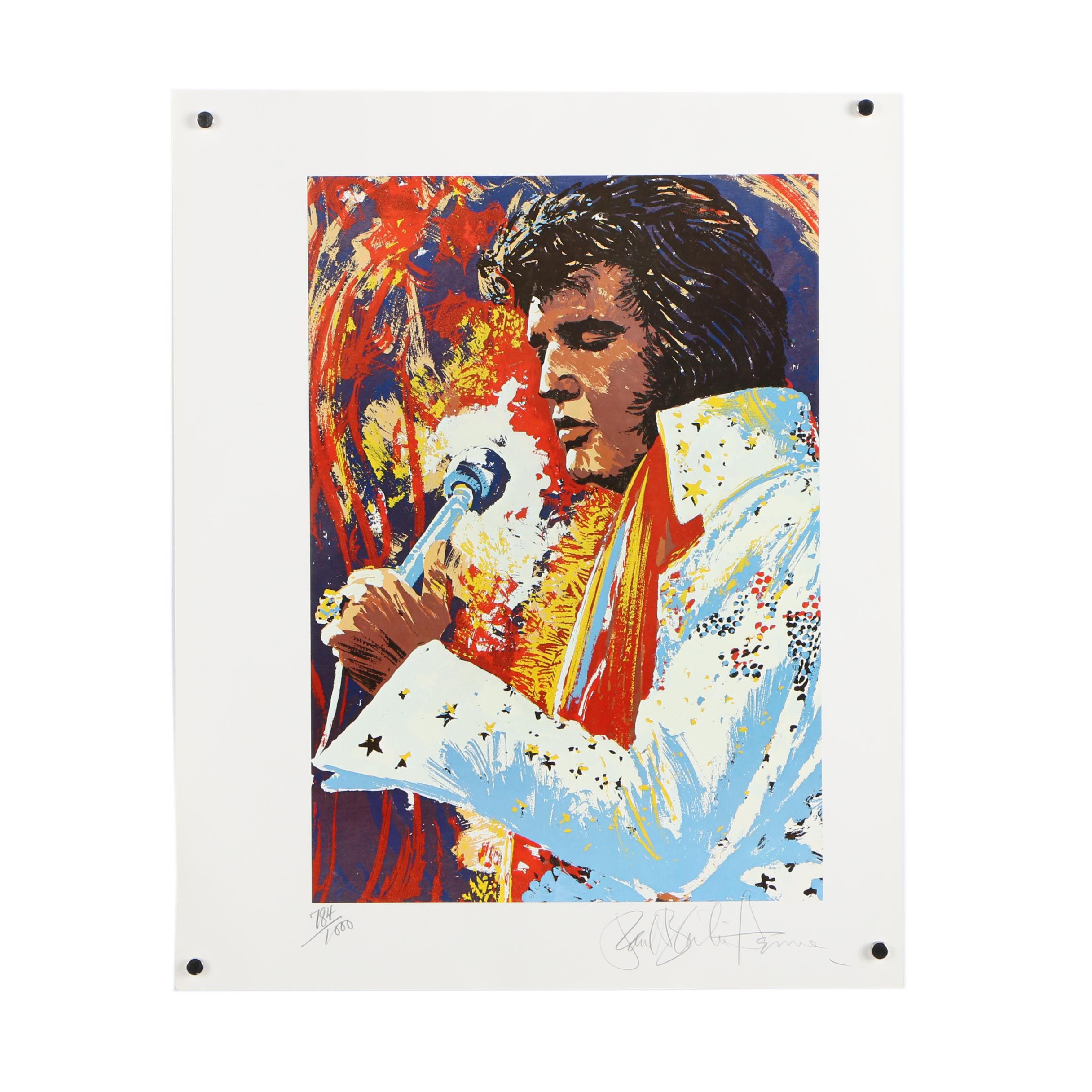 Paul Blaine Henrie Limited Edition Offset Lithograph of Elvis Presley