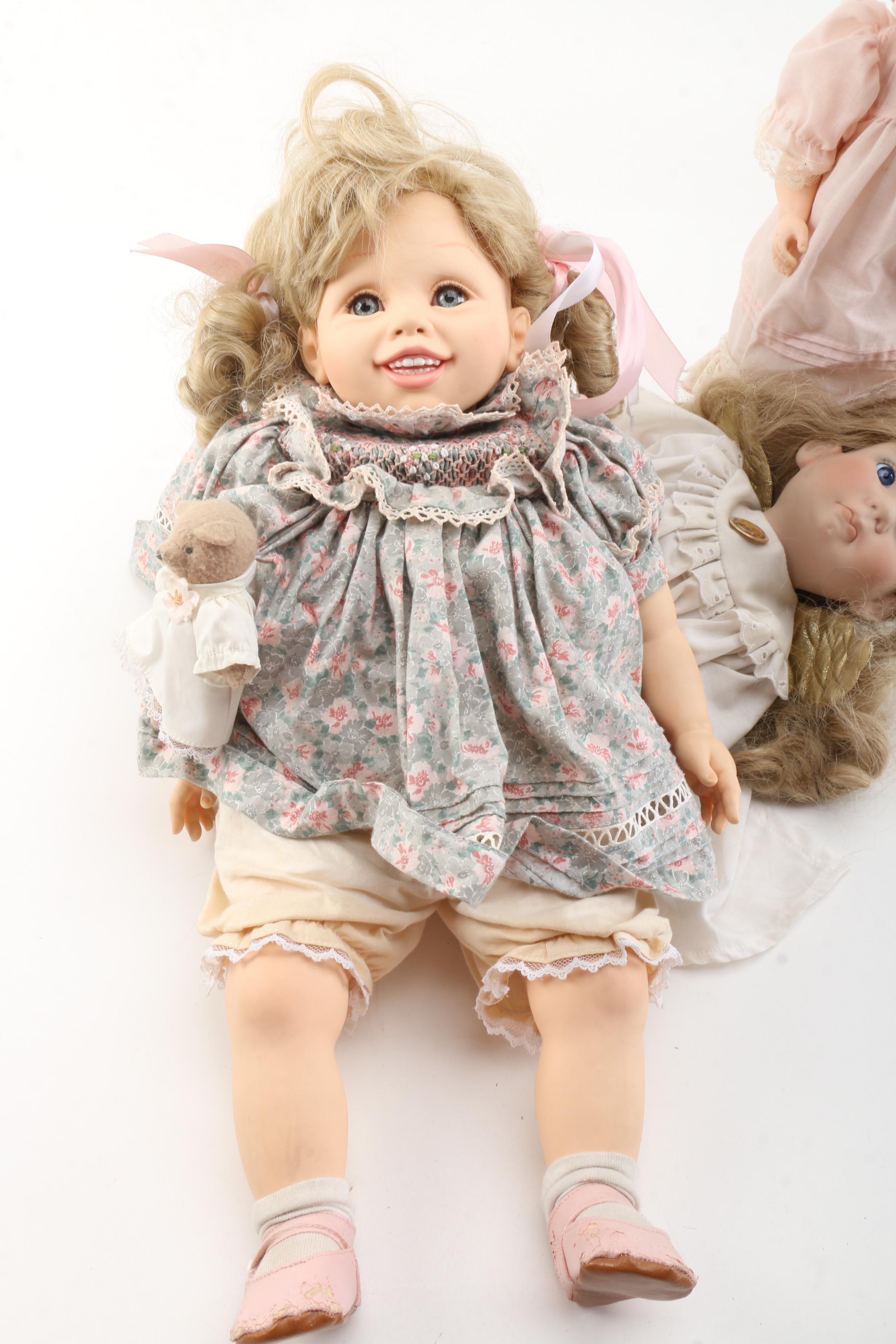 Vintage Signed Vinyl Dolls Featuring "Little Angel" by Lee Middleton