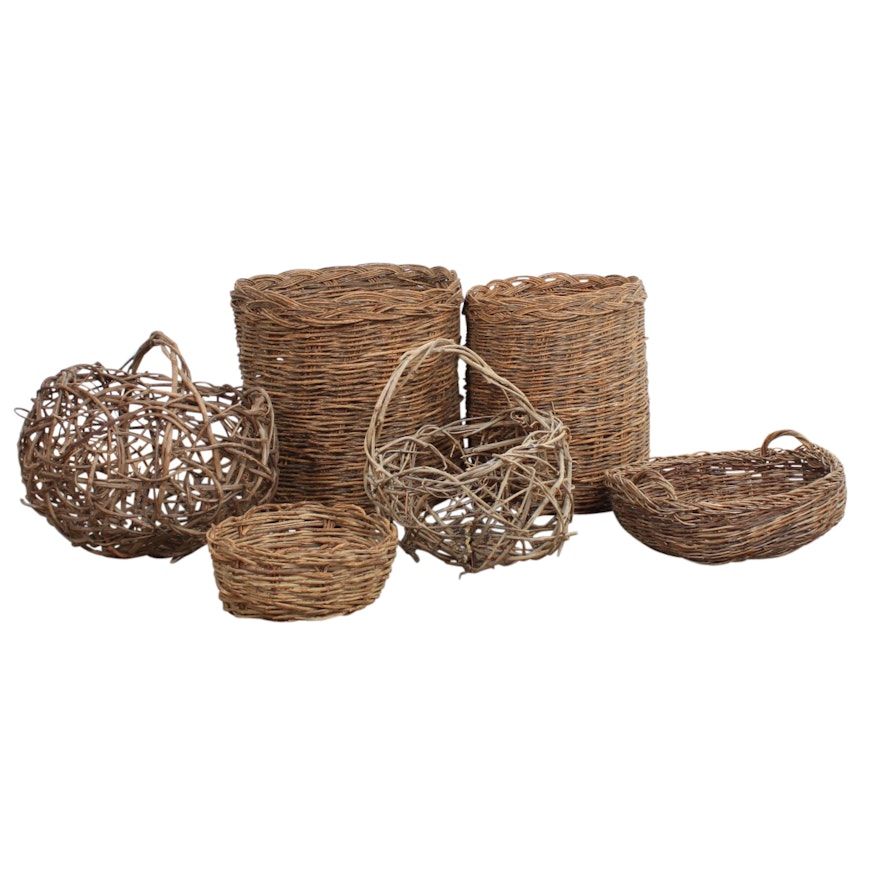 Decorative Woven Wooden Baskets