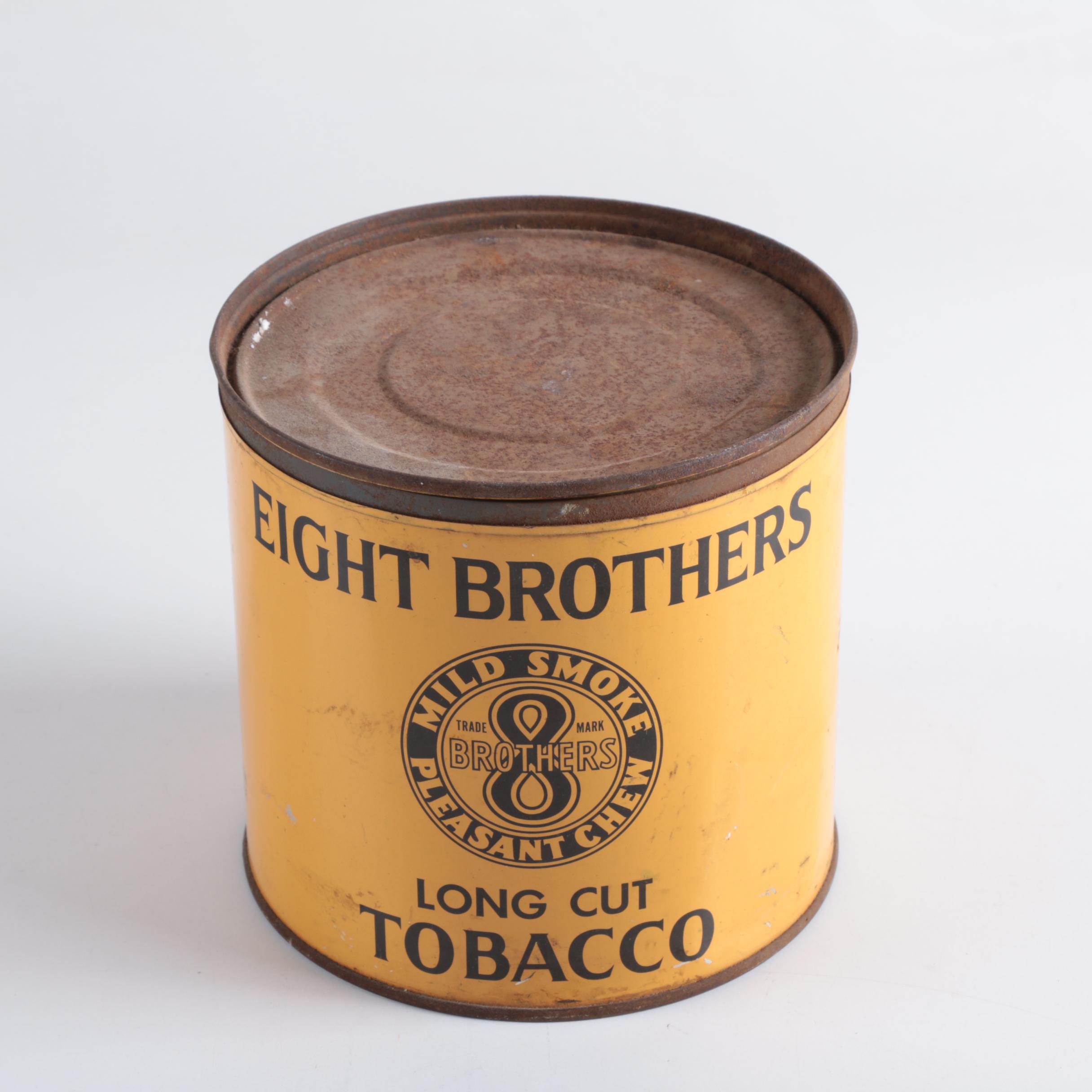 "Eight Brothers" Long Cut Tobacco Canister