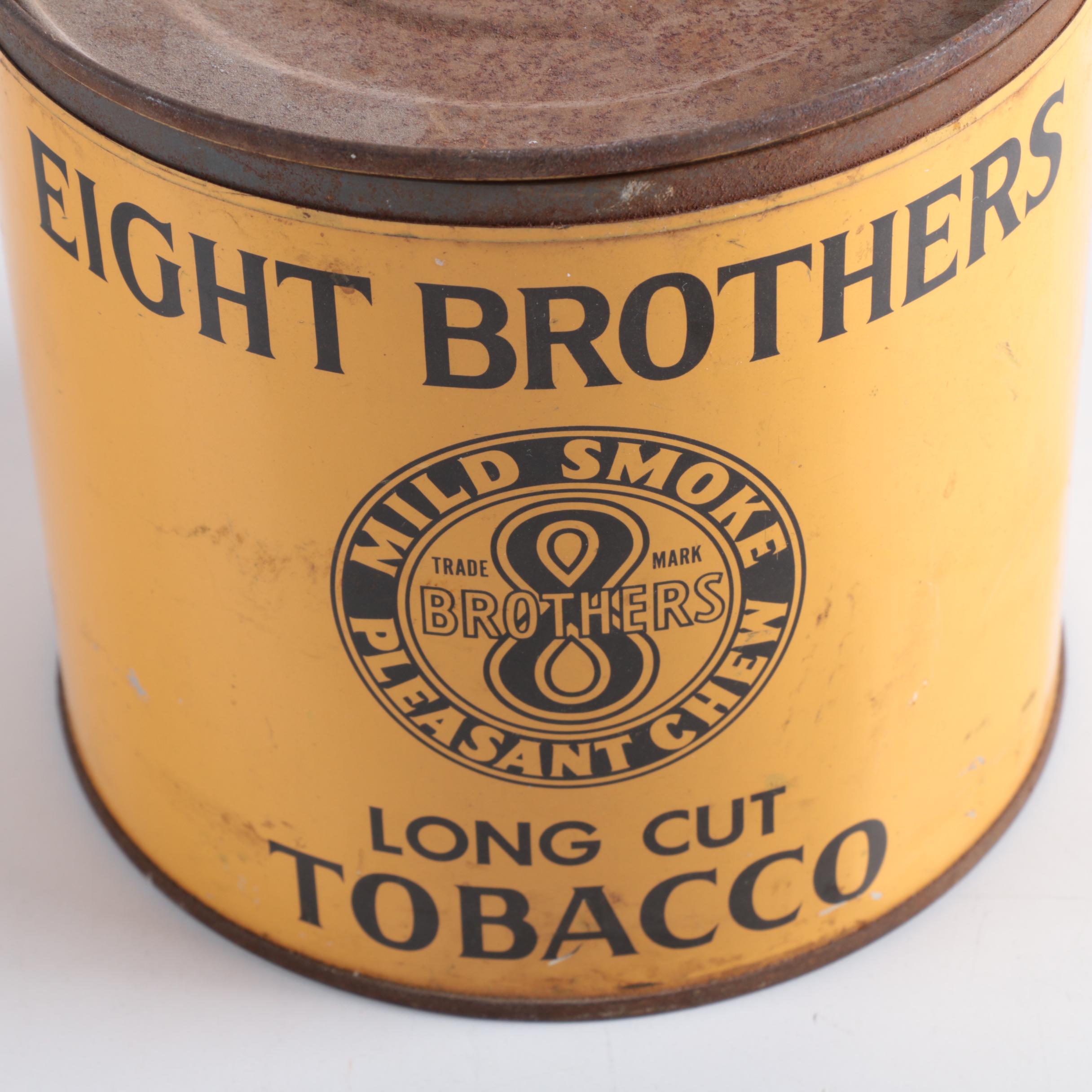 "Eight Brothers" Long Cut Tobacco Canister