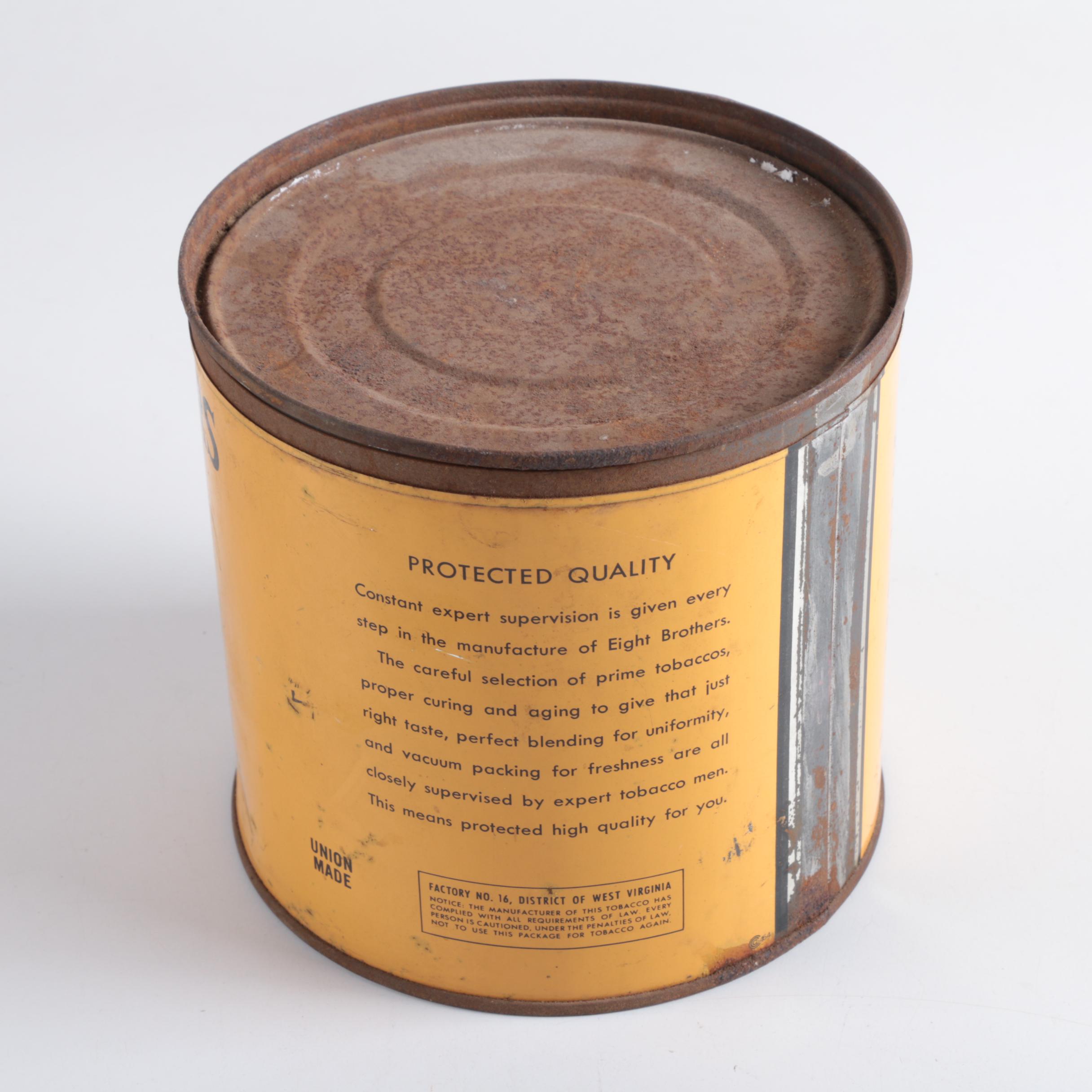 "Eight Brothers" Long Cut Tobacco Canister