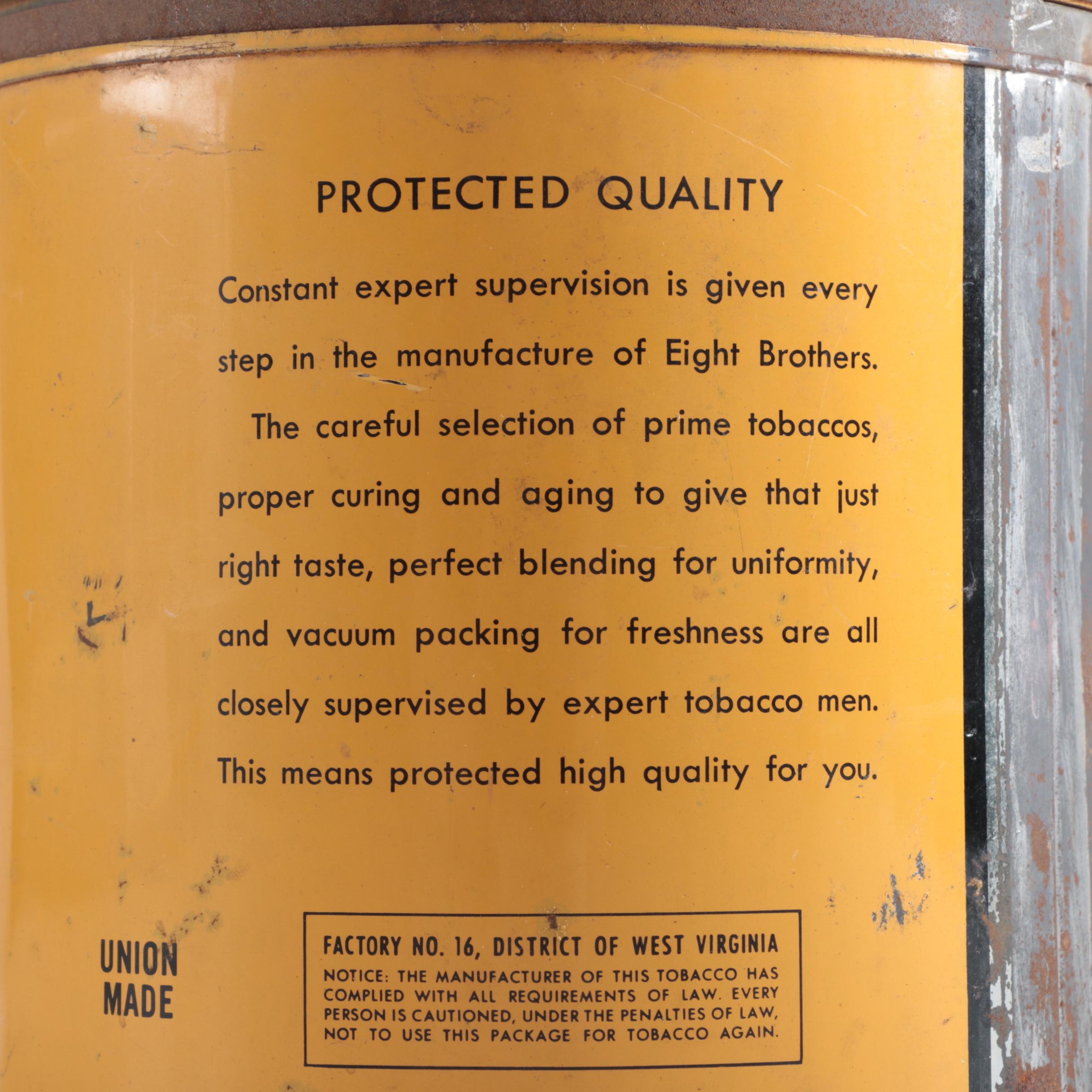 "Eight Brothers" Long Cut Tobacco Canister