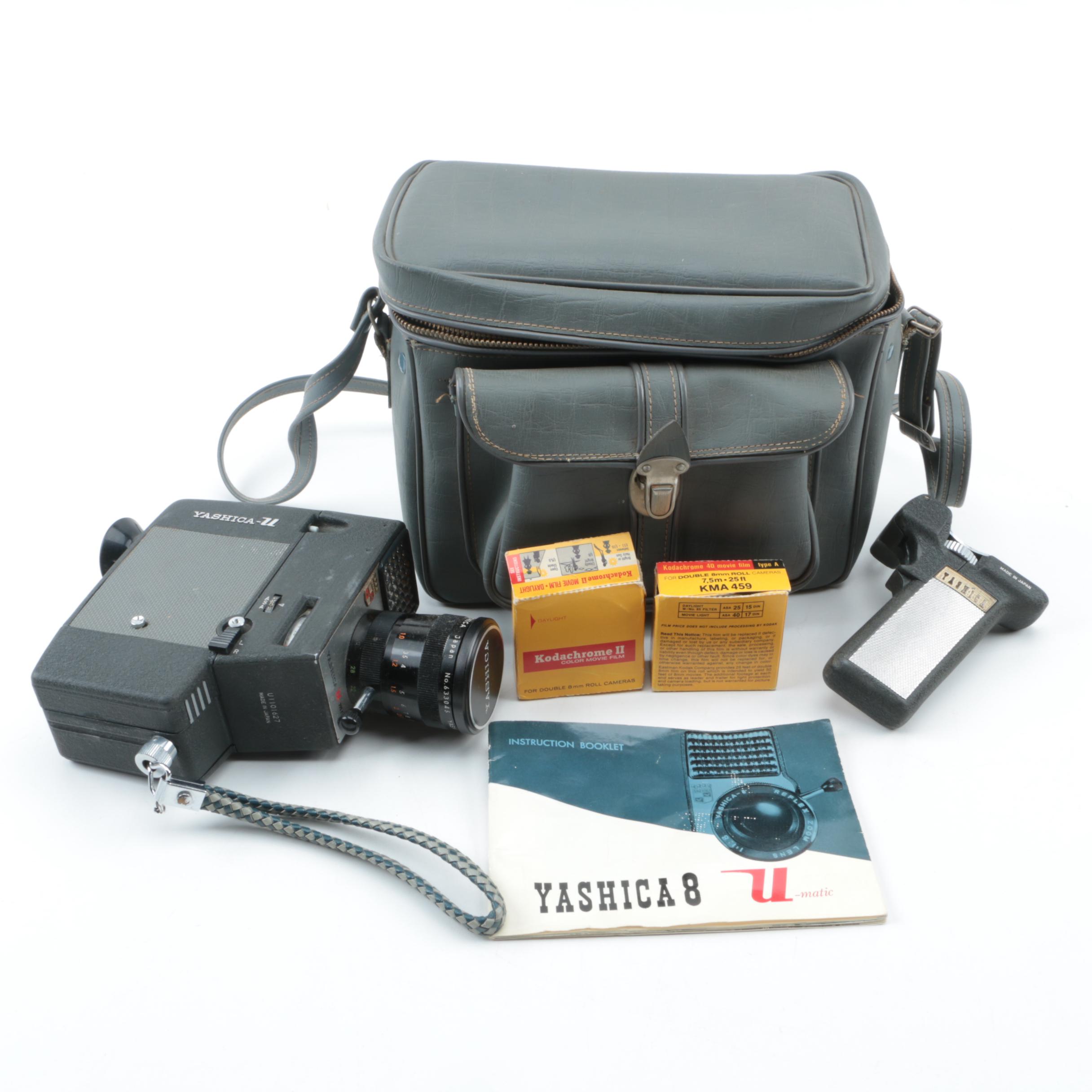 Vintage Yashica U-Matic 8mm Movie Camera with Accessories