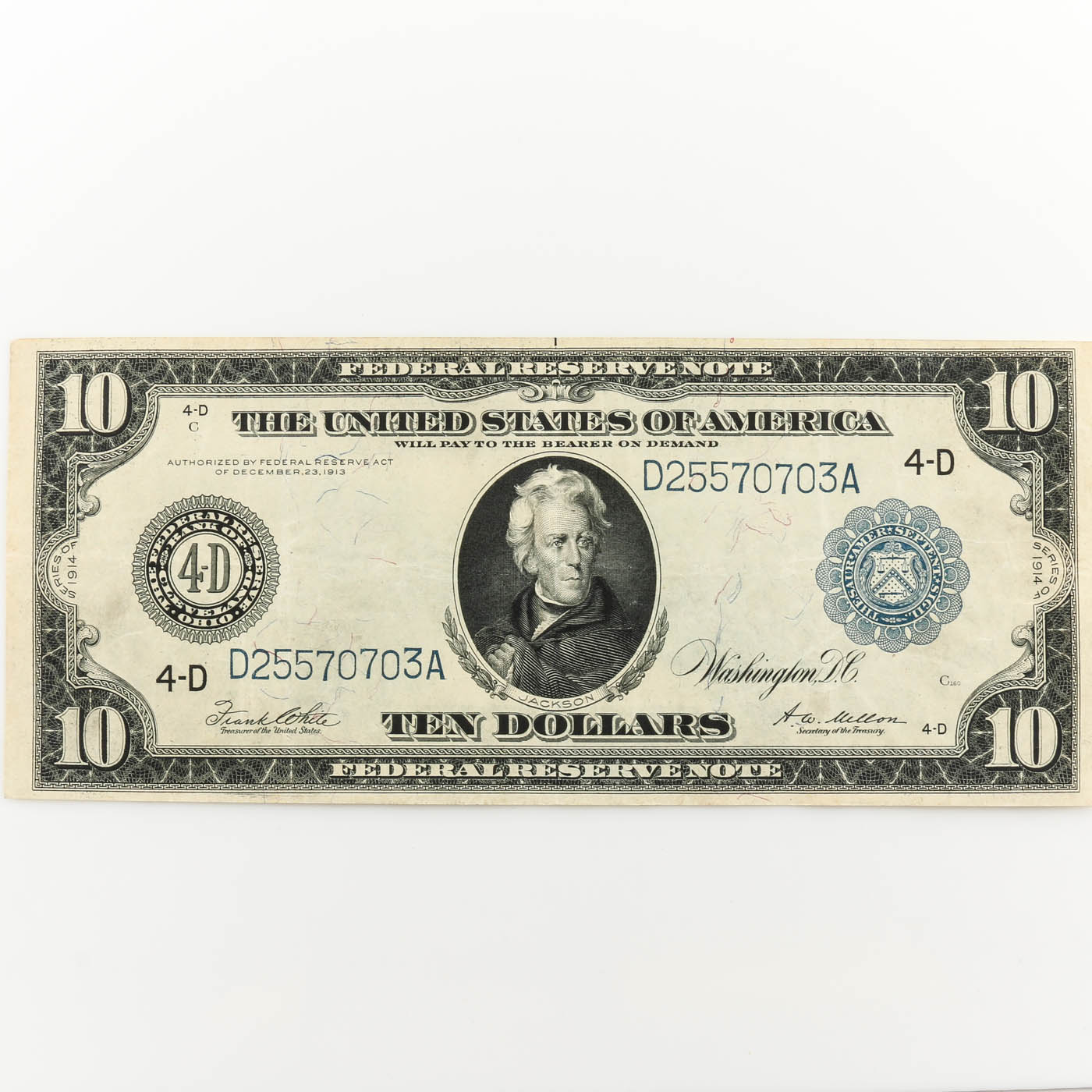Series of 1914 Blue Seal Ten Dollar Federal Reserve Note