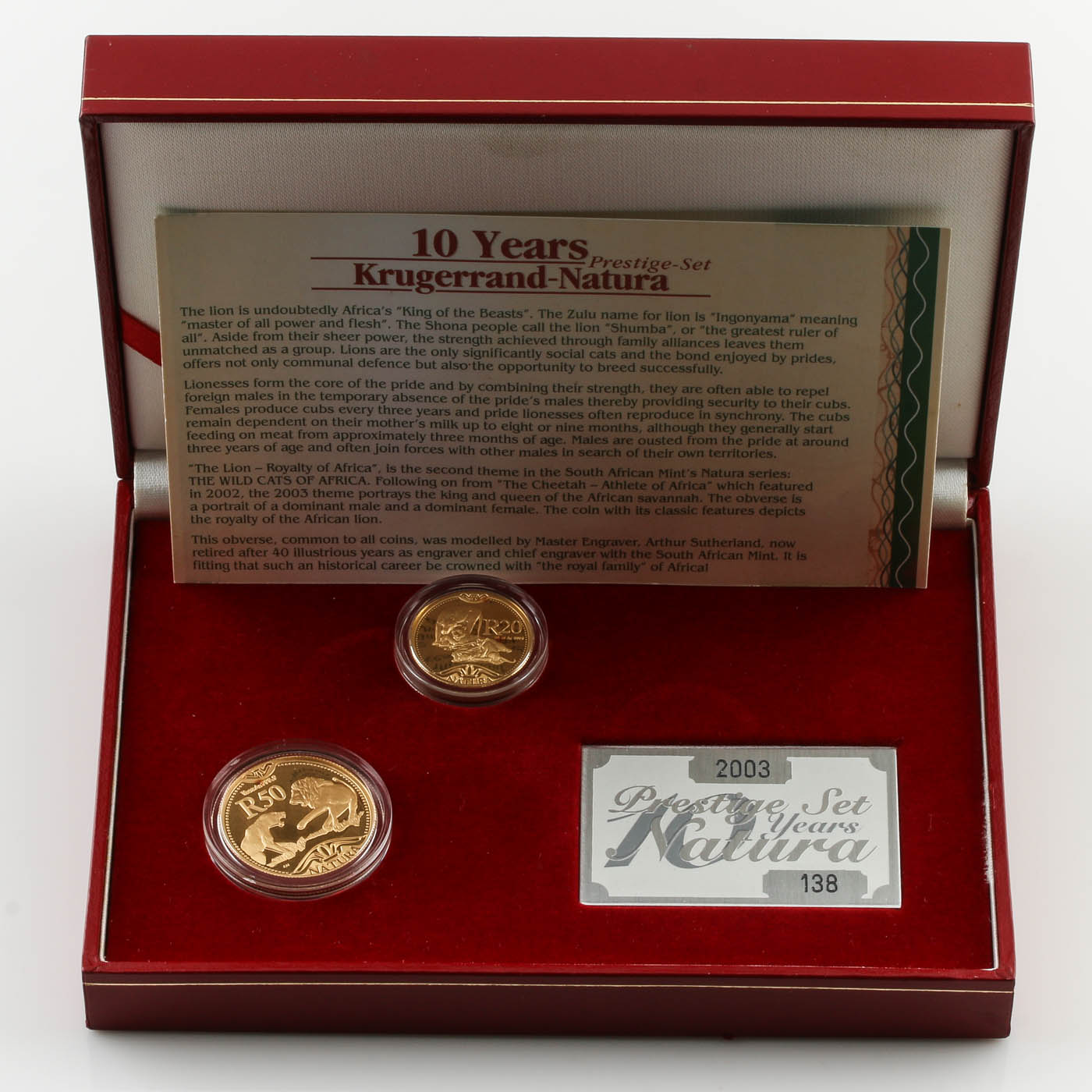 2003 Gold Krugerrand-Natura Prestige Set
