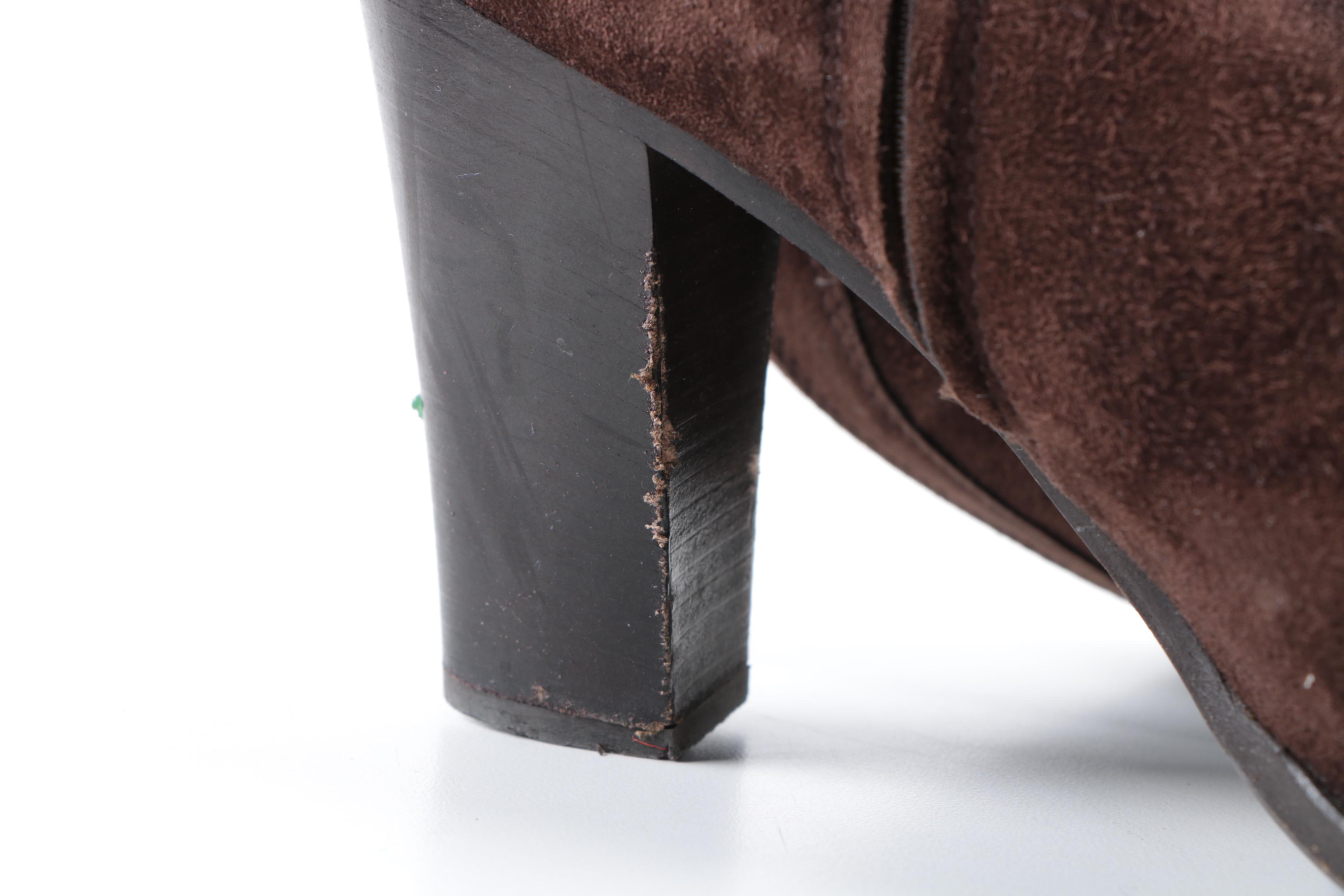 Prada Brown Suede High Heel Boots