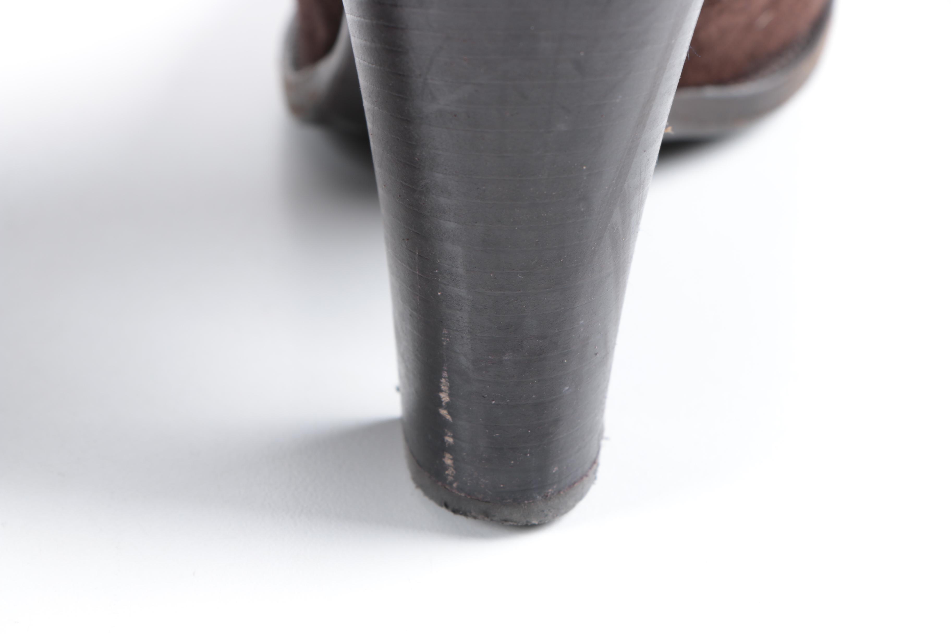 Prada Brown Suede High Heel Boots