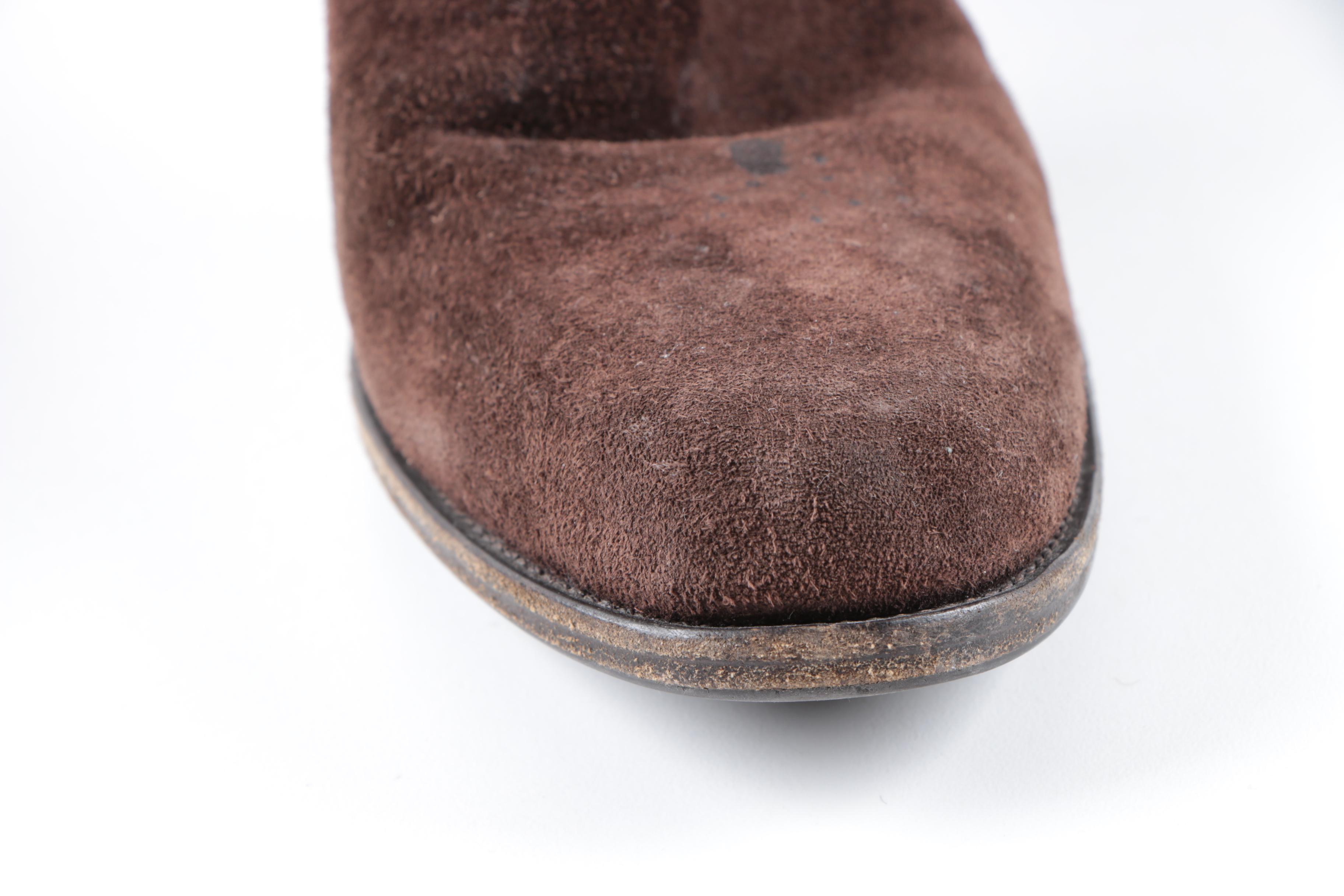 Prada Brown Suede High Heel Boots